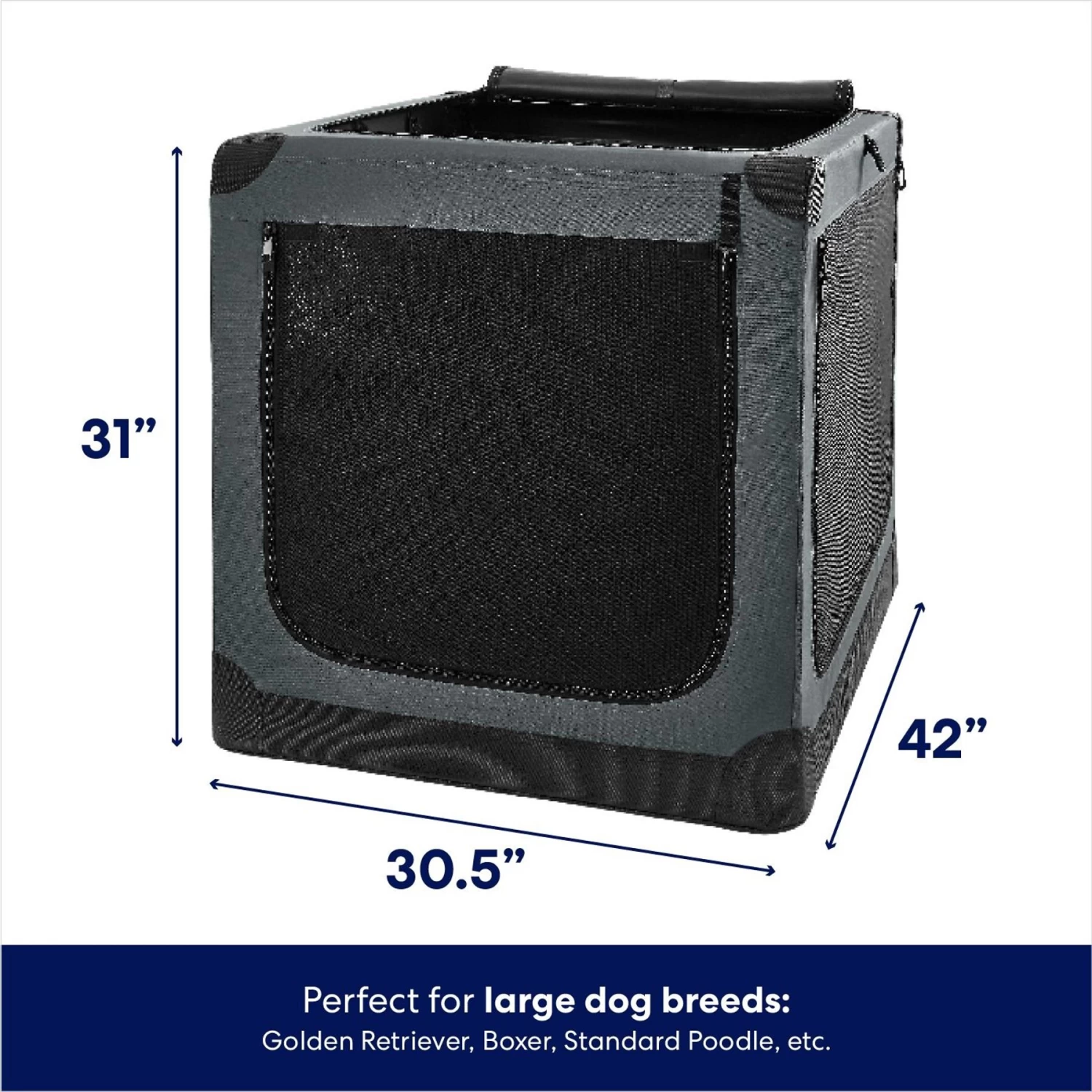 Frisco Indoor & Outdoor 3-Door Collapsible Soft-Sided Dog & Small Pet Crate - Image 2