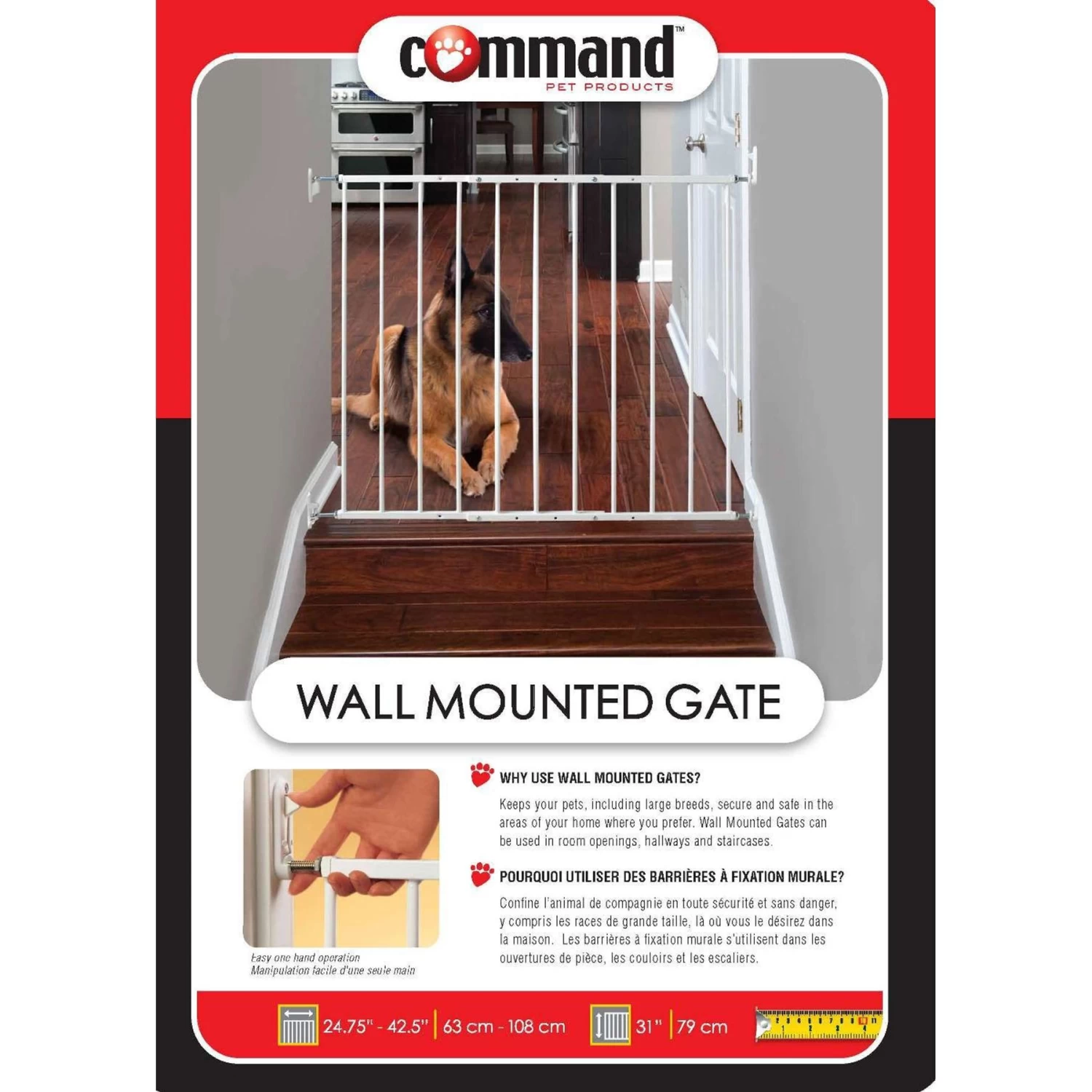 Command Pet Products Wall Mounted Pet Gate, White - Image 5
