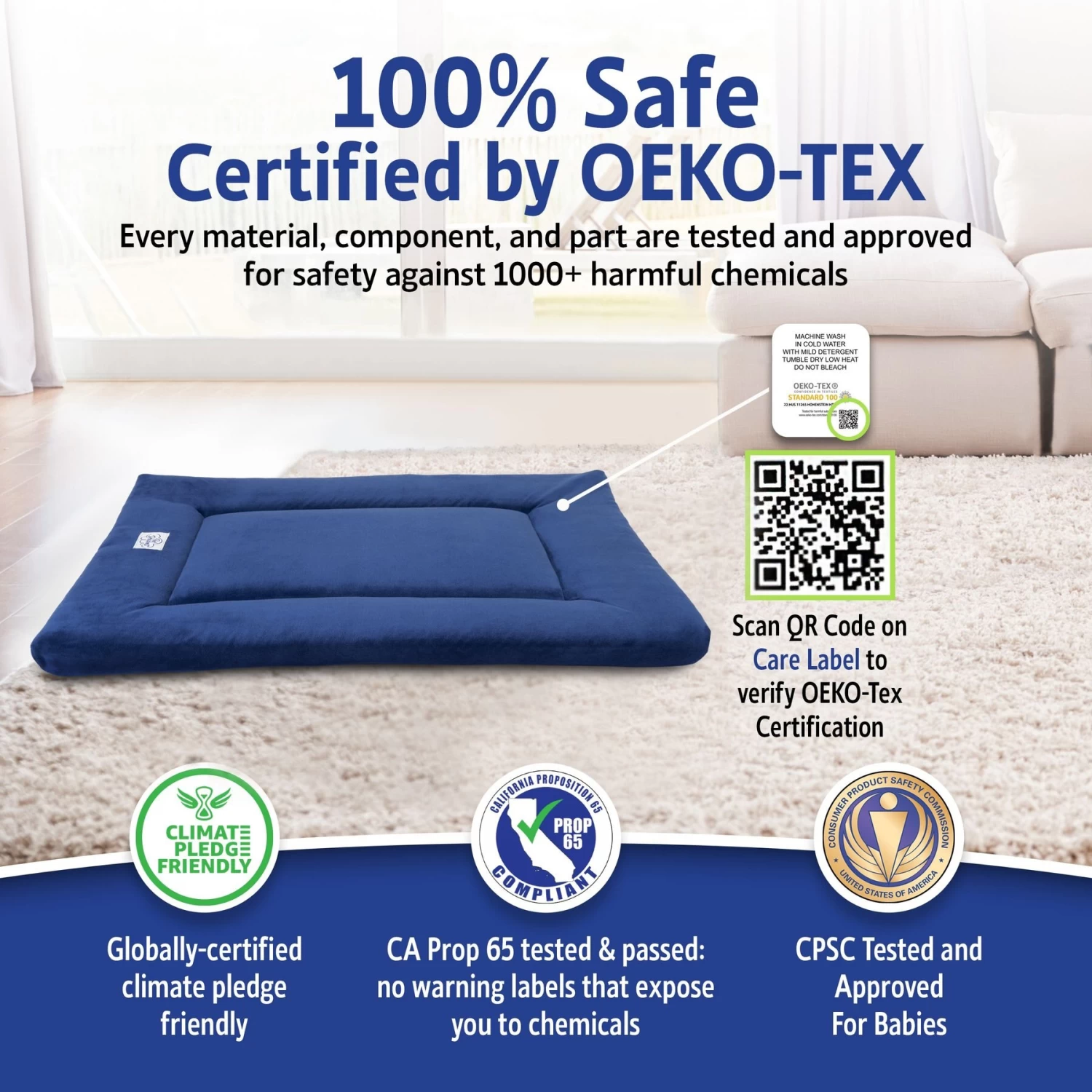 Pet Dreams Sleep-eez Plush Reversible Dog Crate Mat - Image 3