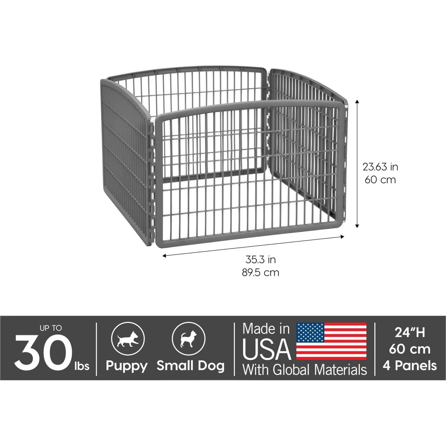 IRIS USA 4-Panel Dog Exercise Playpen, 24-in - Image 2