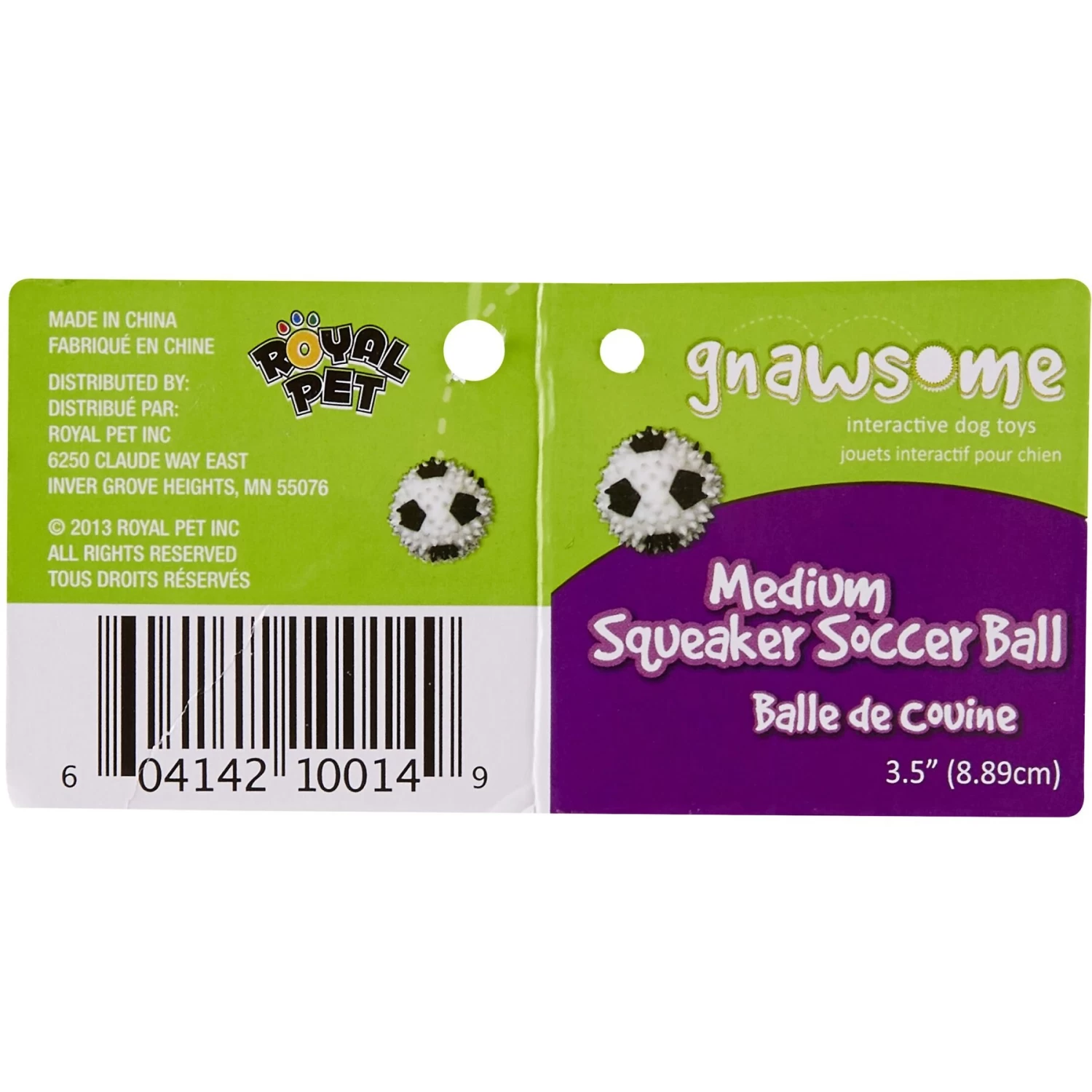 Gnawsome Squeaker Soccer Ball Dog Toy, Medium - Image 6