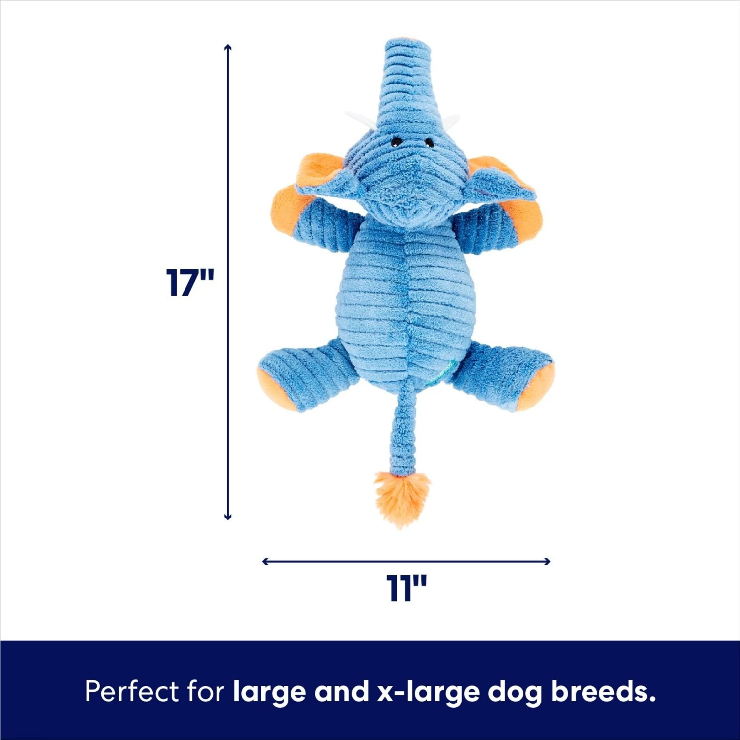 Frisco Corduroy Plush Squeaking Elephant Dog Toy - Image 2