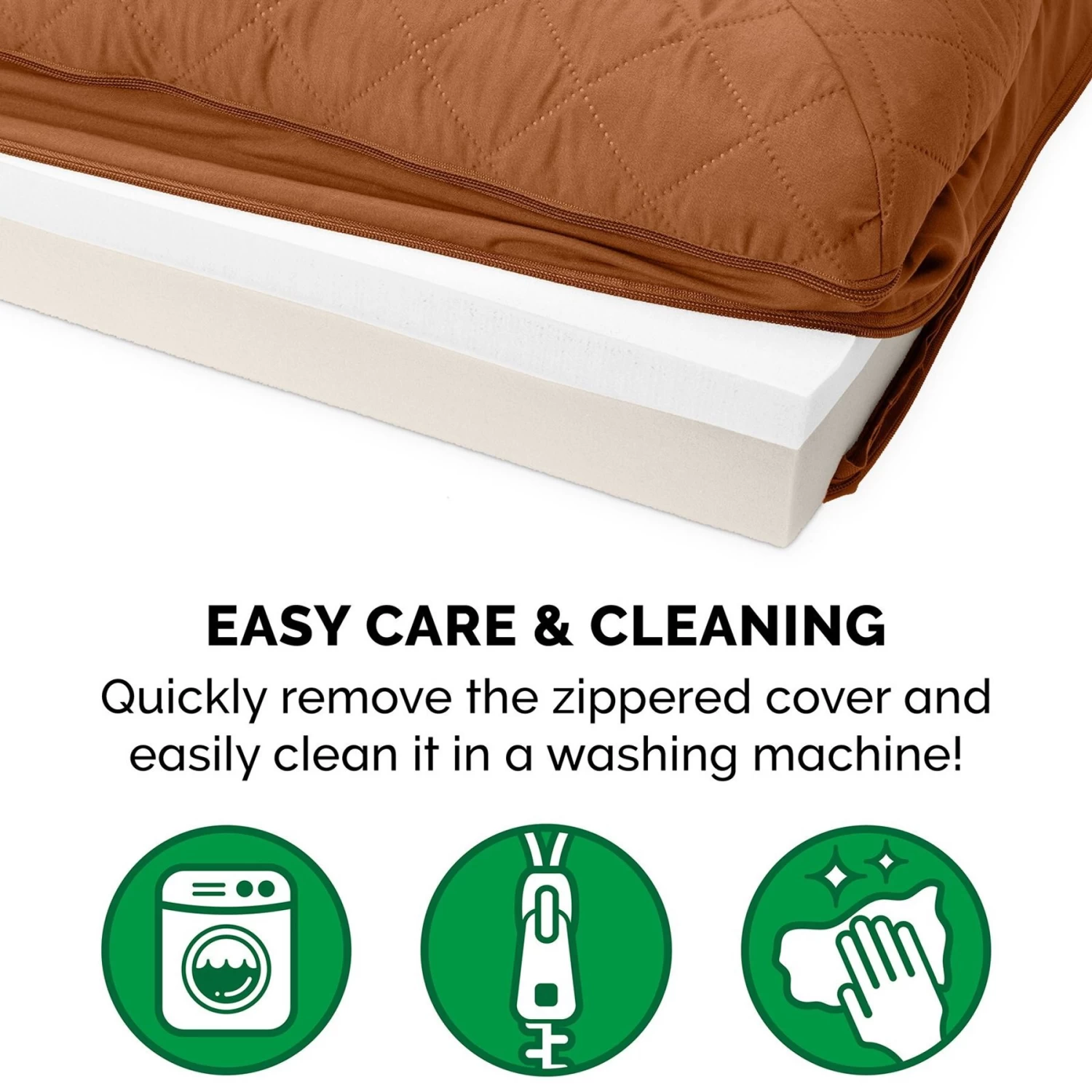 FurHaven Quilted Memory Top Bolster Cat & Dog Bed With Removable Cover - Image 9