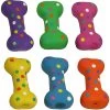 Multipet Polka Dot Bone Squeaky Plush Dog Toy, Color Varies
