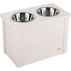 New Age Pet ECOFLEX Piedmont Double Diner Elevated Dog Bowls & Storage
