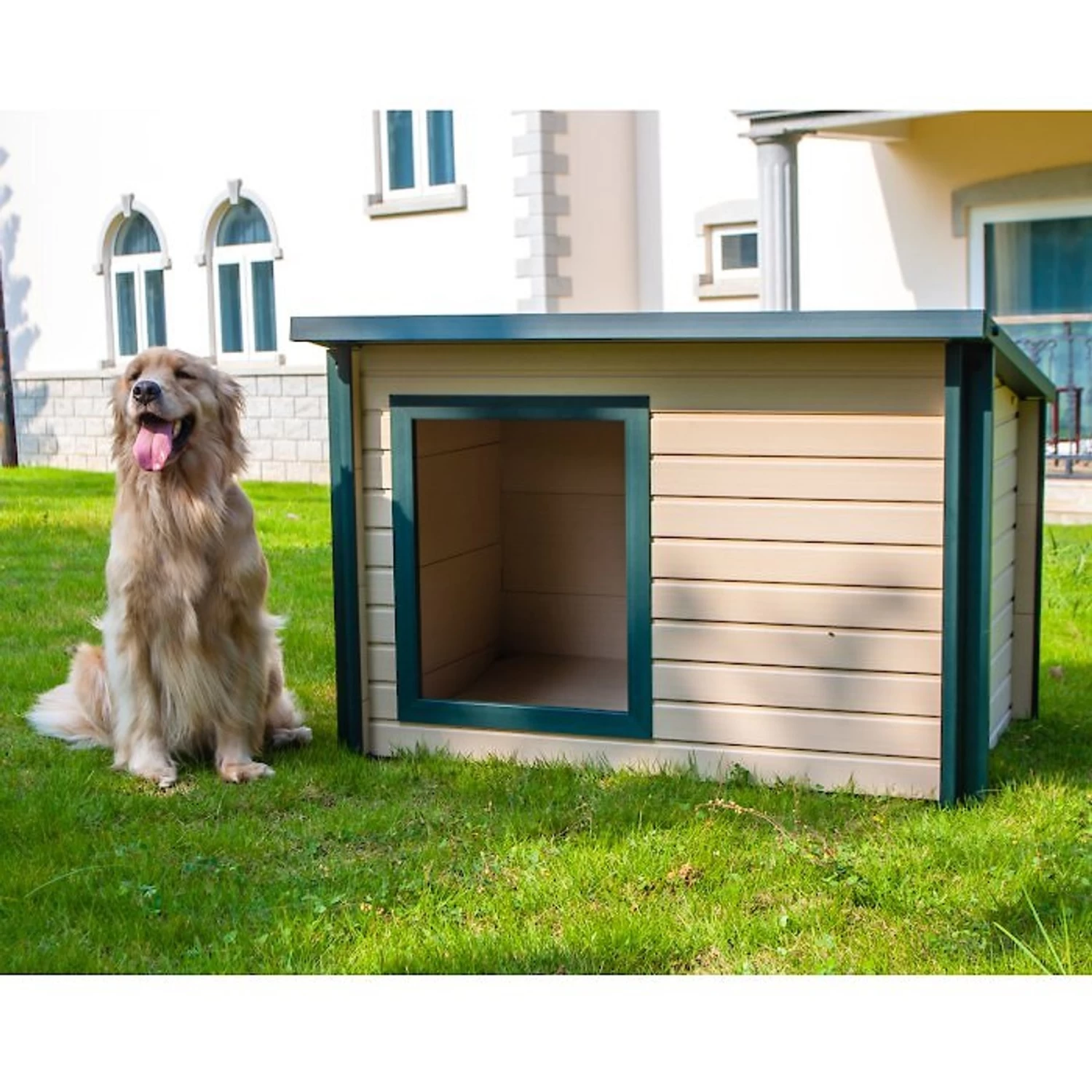 New Age Pet ECOFLEX Rustic Lodge Style Outdoor Dog House - Image 4