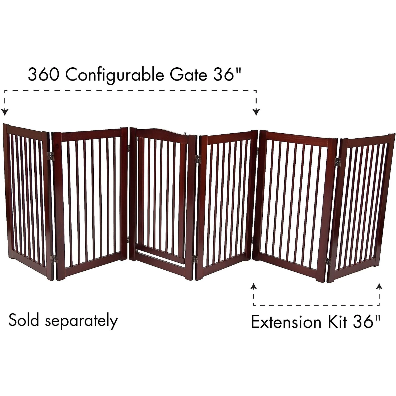 Primetime Petz 360 Configurable Gate Extension Kit, Walnut - Image 3