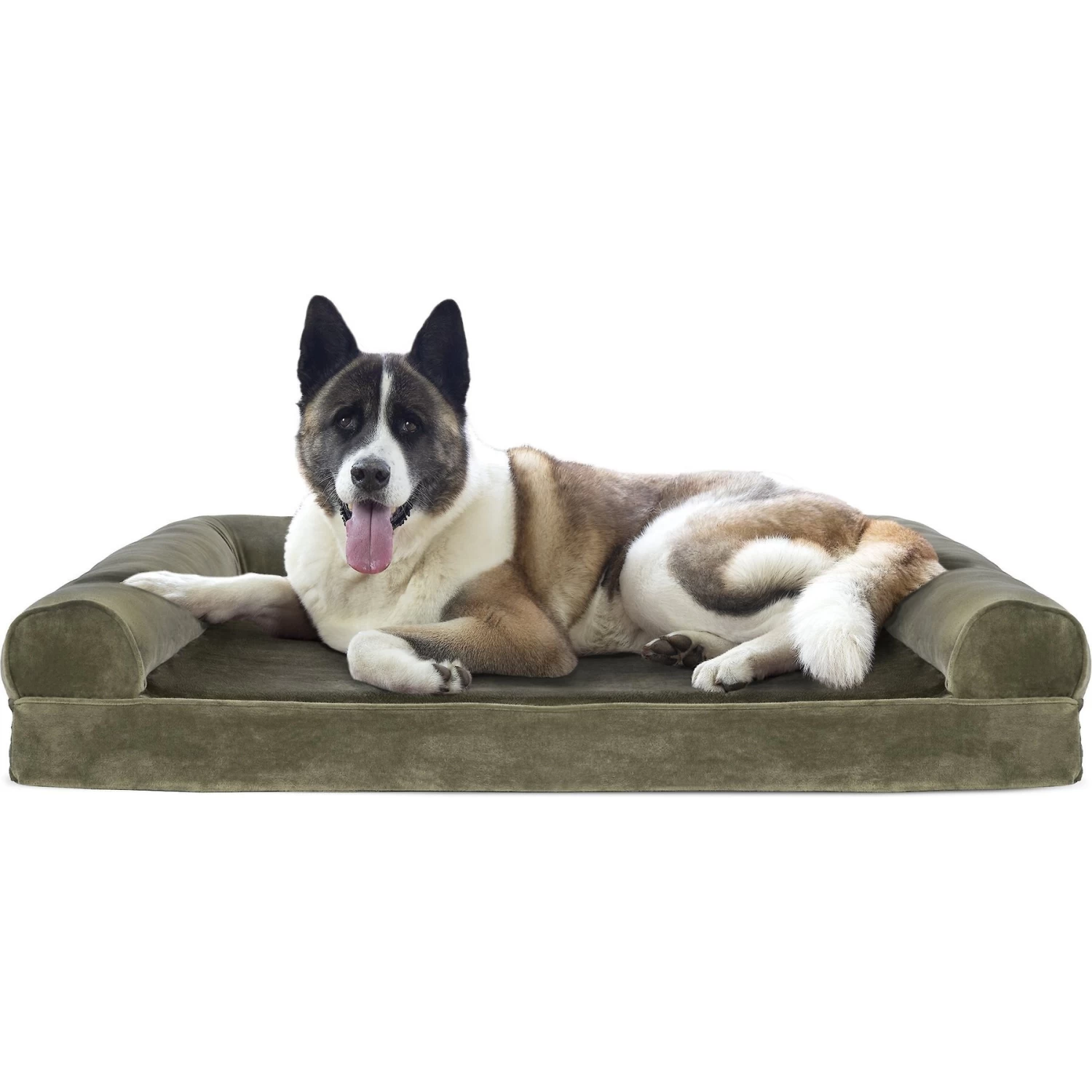 FurHaven Faux Fur Cooling Gel Bolster Cat & Dog Bed With Removable Cover - Image 4