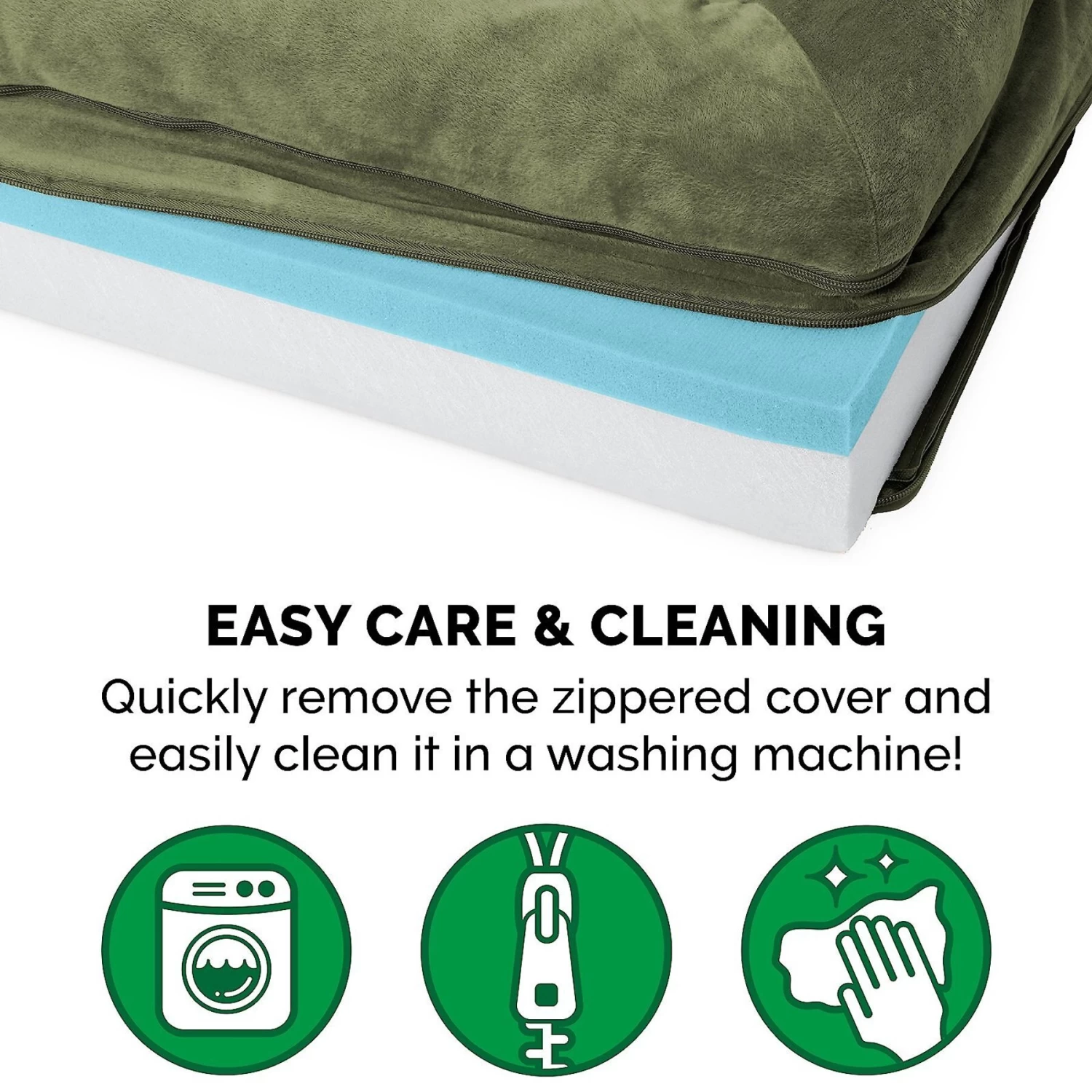 FurHaven Faux Fur Cooling Gel Bolster Cat & Dog Bed With Removable Cover - Image 9