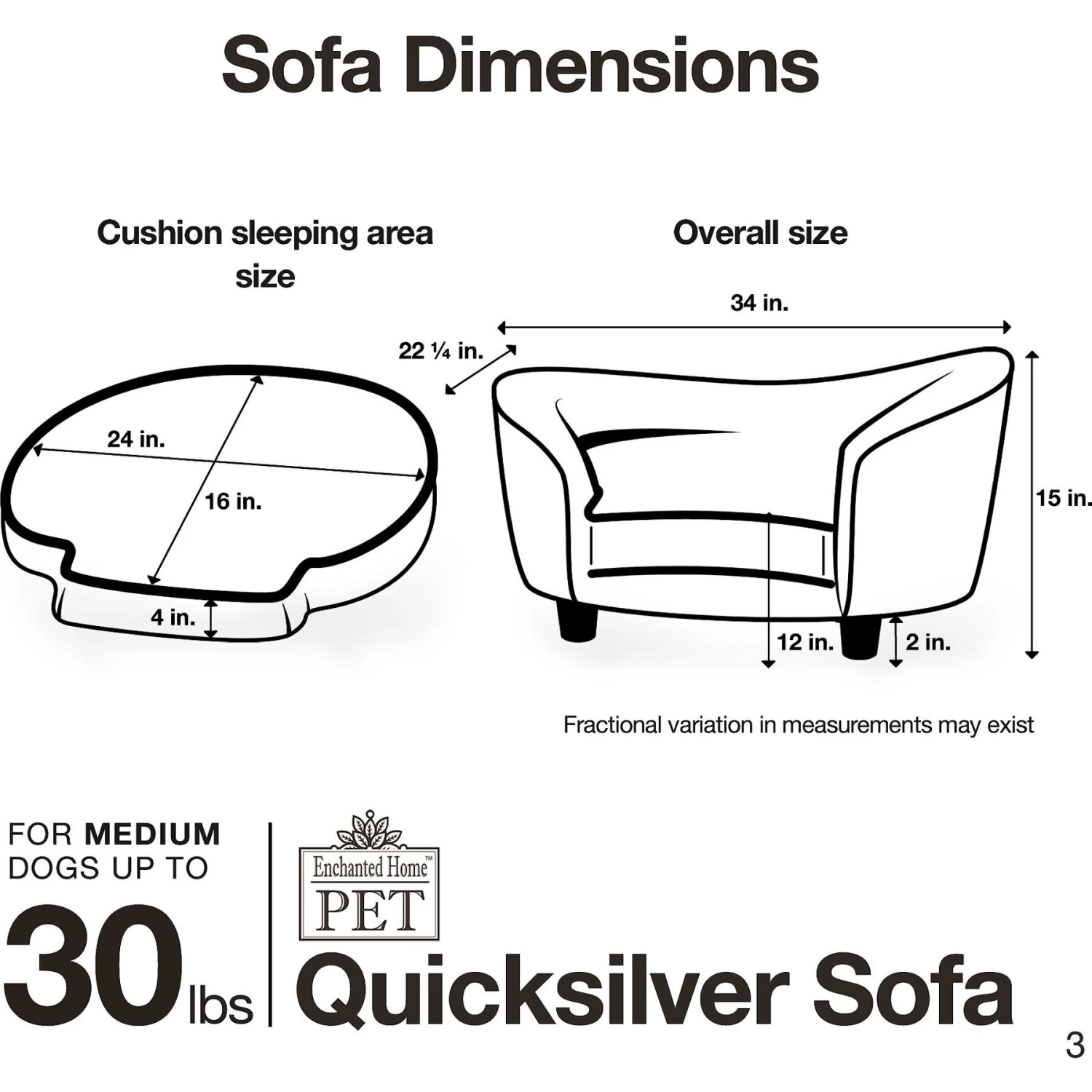 Enchanted Home Pet Quicksilver Sofa Cat & Dog Bed With Removable Cover, Medium, Silver - Image 4