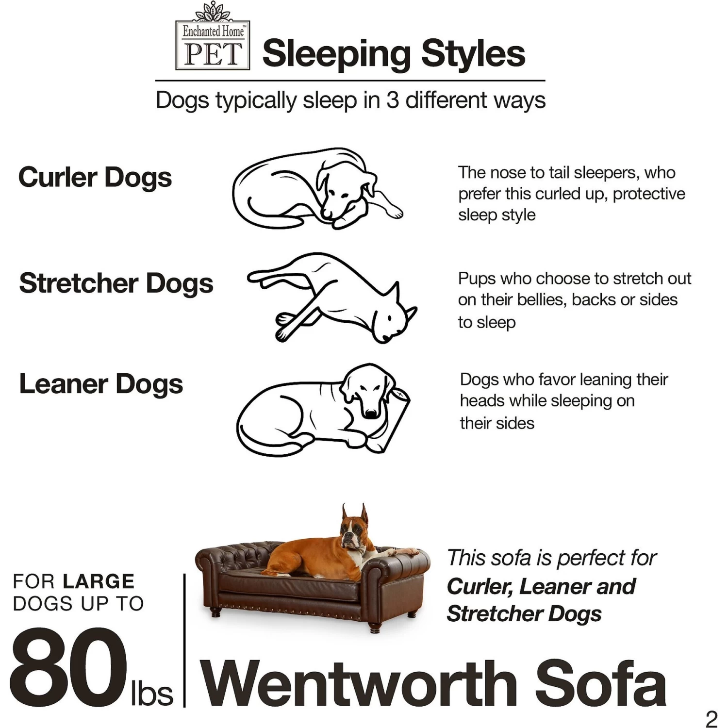 Enchanted Home Pet Wentworth Sofa Dog Bed With Removable Cover, Large, Charcoal Grey - Image 6