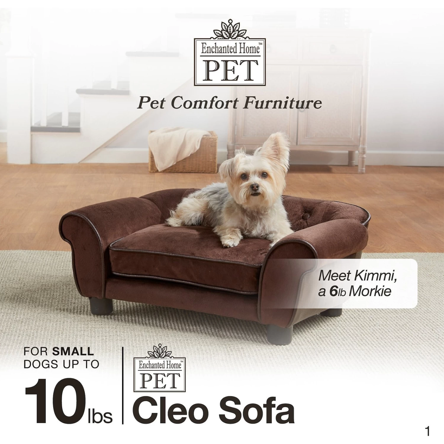 Enchanted Home Pet Cleo Sofa Cat & Dog Bed With Removable Cover, Small - Image 5