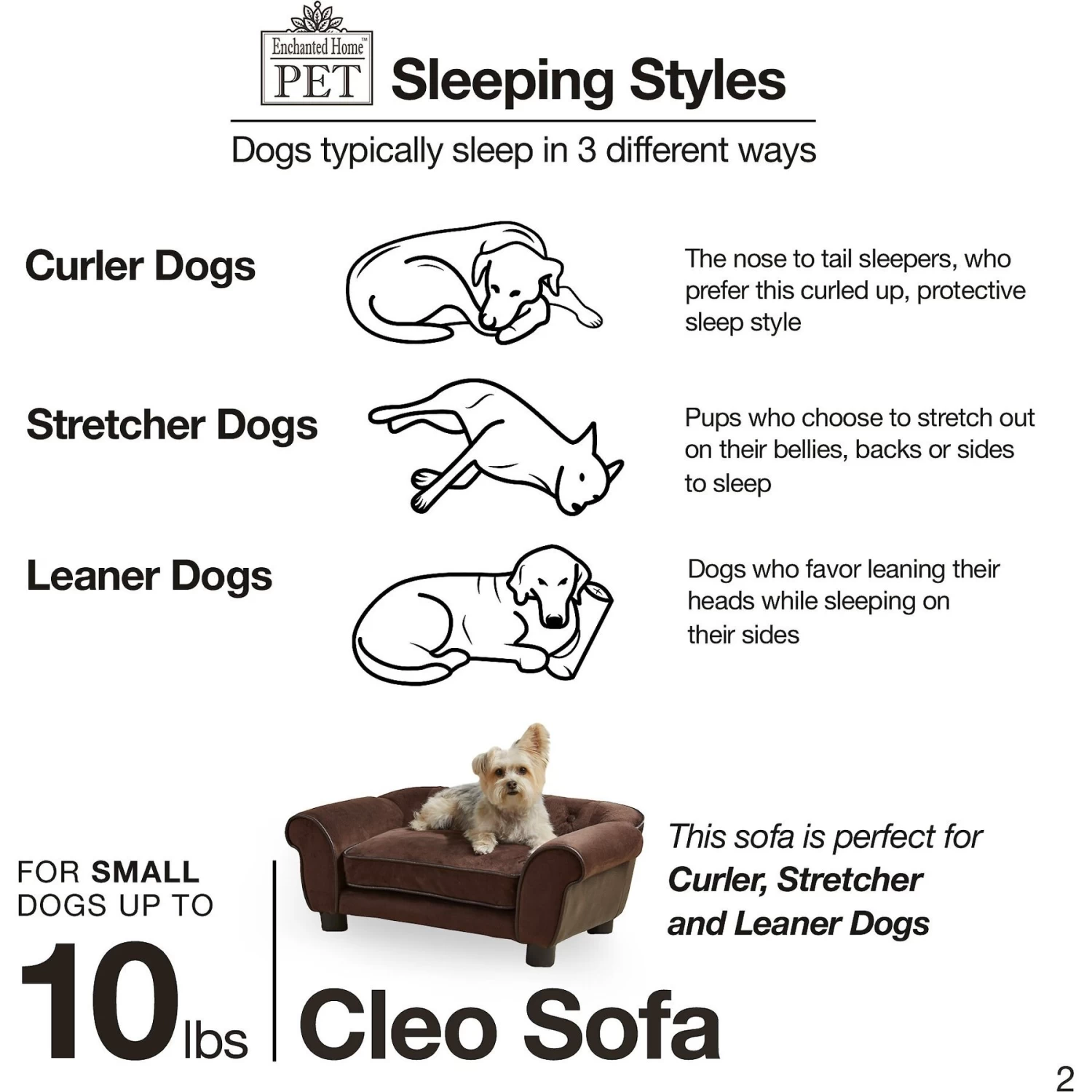 Enchanted Home Pet Cleo Sofa Cat & Dog Bed With Removable Cover, Small - Image 6