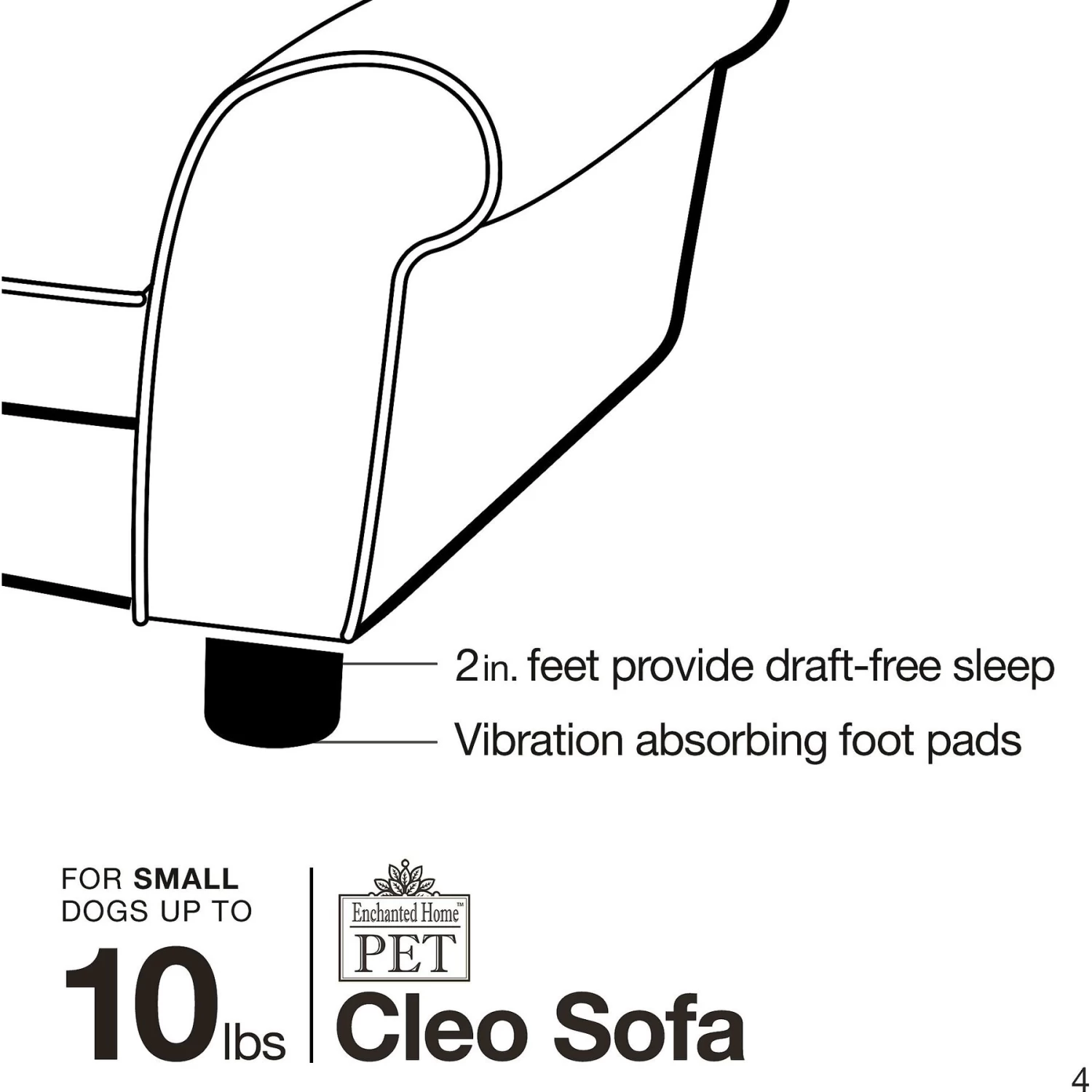 Enchanted Home Pet Cleo Sofa Cat & Dog Bed With Removable Cover, Small - Image 8