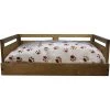 Iconic Pet Sassy Paws Wooden Sofa Cat & Dog Bed With Removable Cover