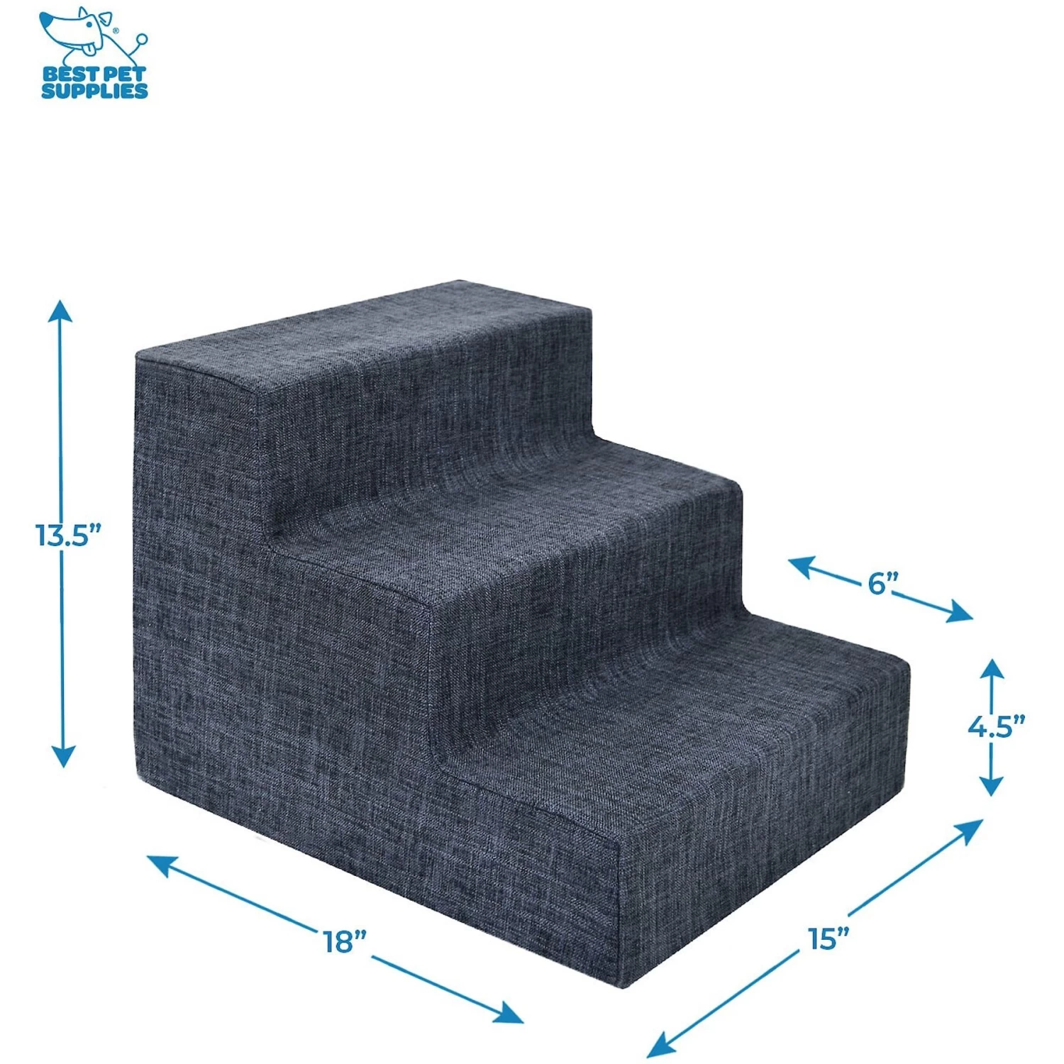 Best Pet Supplies Linen & Foam Cat & Dog Stairs - Image 2