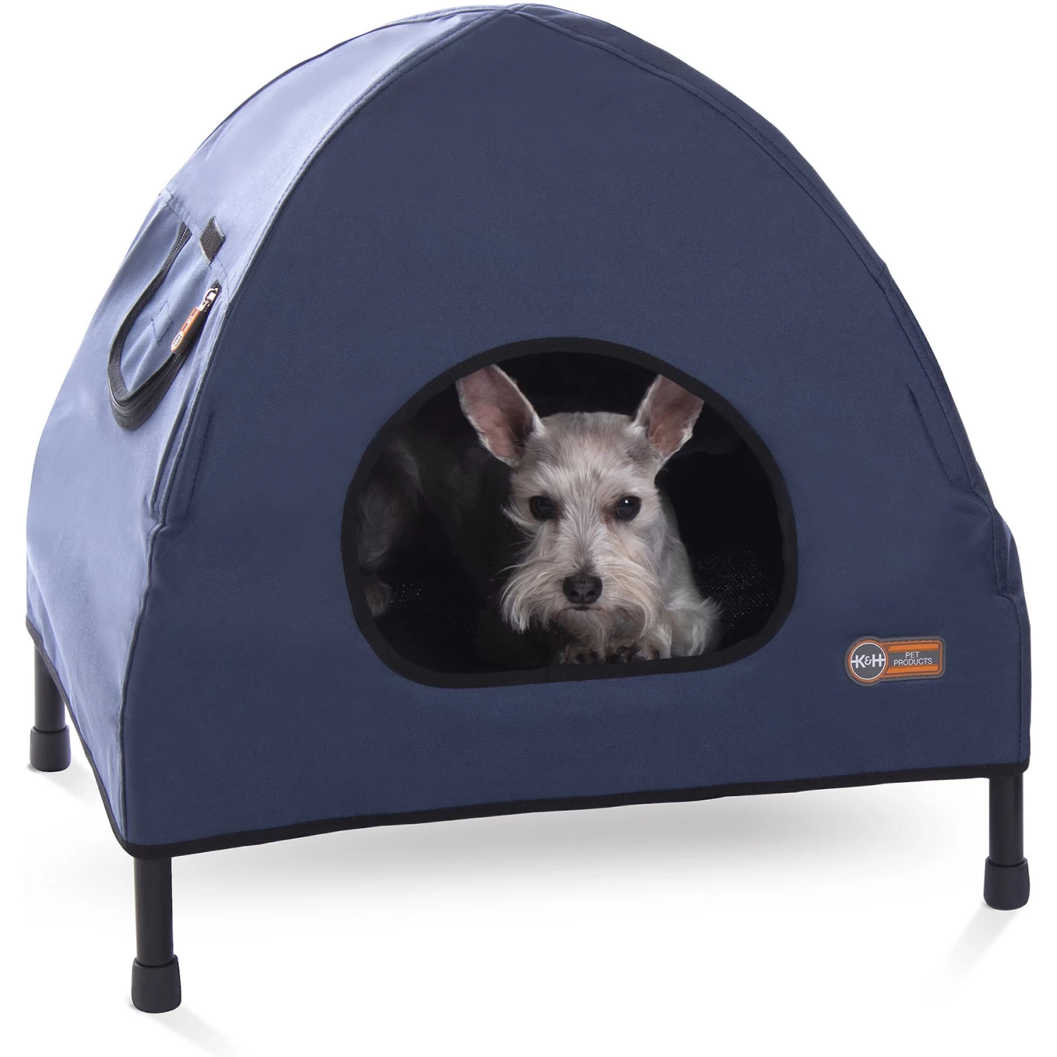 K&H Pet Products Original Indoor/Outdoor Covered Elevated Dog Bed, Navy Blue