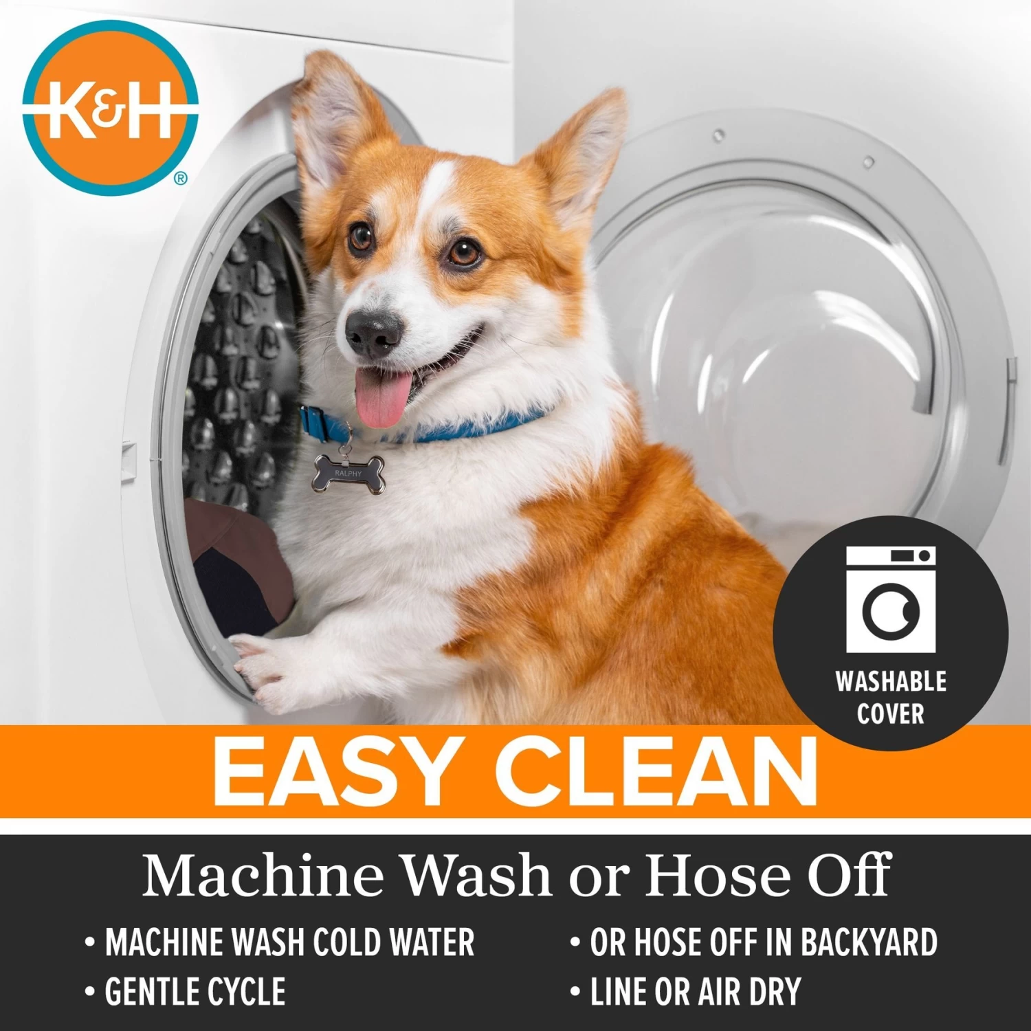 K&H Pet Products Original Indoor/Outdoor Covered Elevated Dog Bed, Navy Blue - Image 6