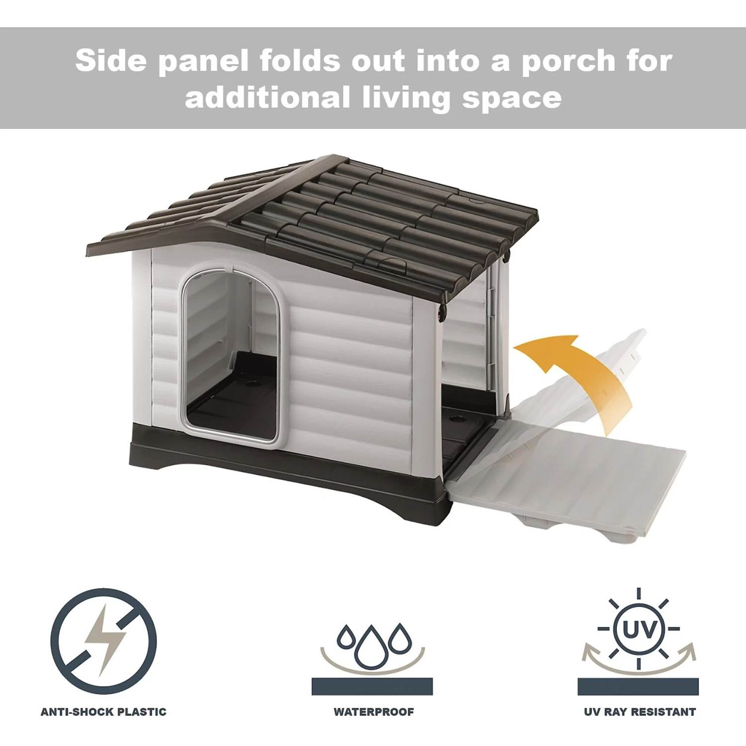 MidWest Ferplast Villa Dog Kennel With Folding Porch - Image 2