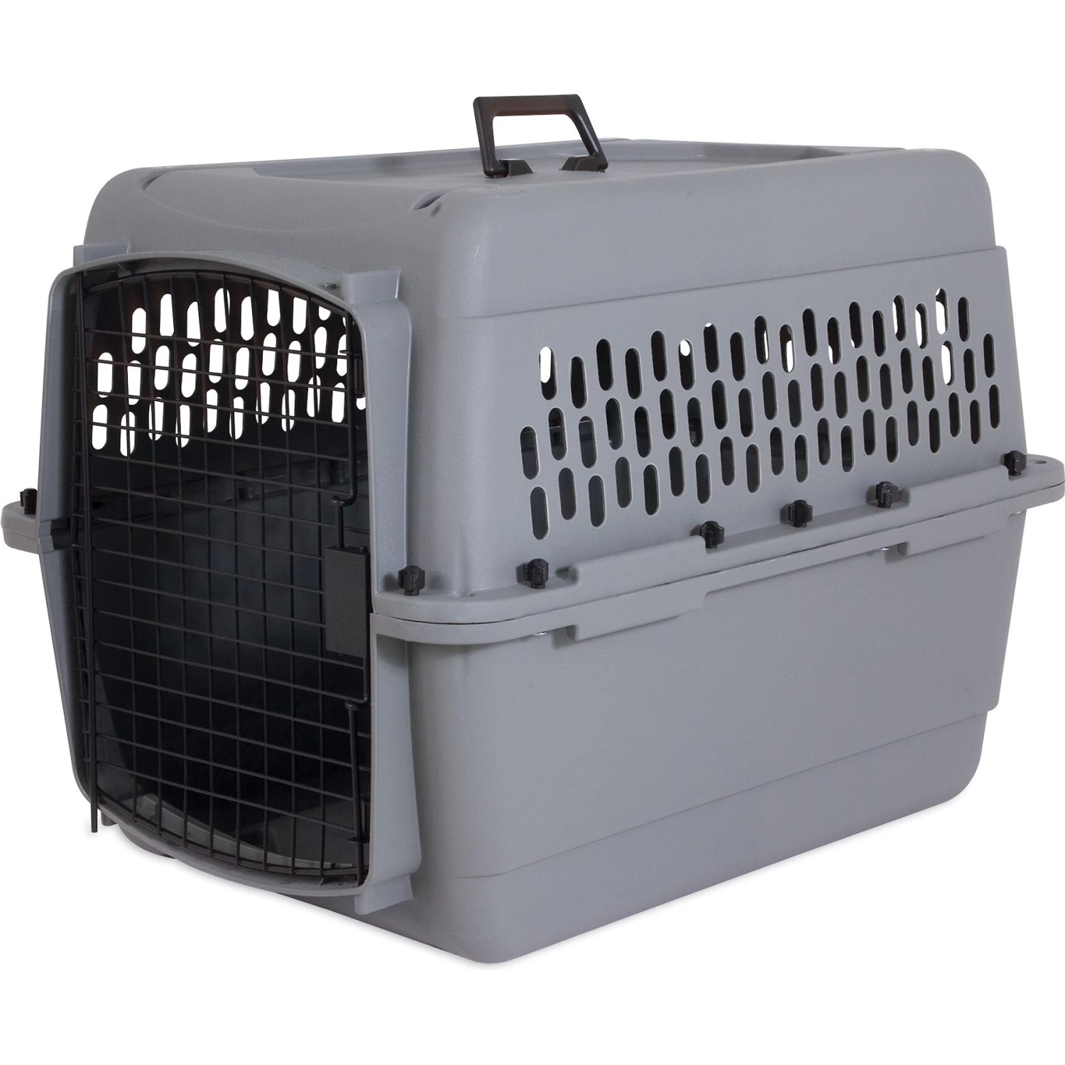 Aspen Pet Traditional Dog & Cat Carrier, Light Gray