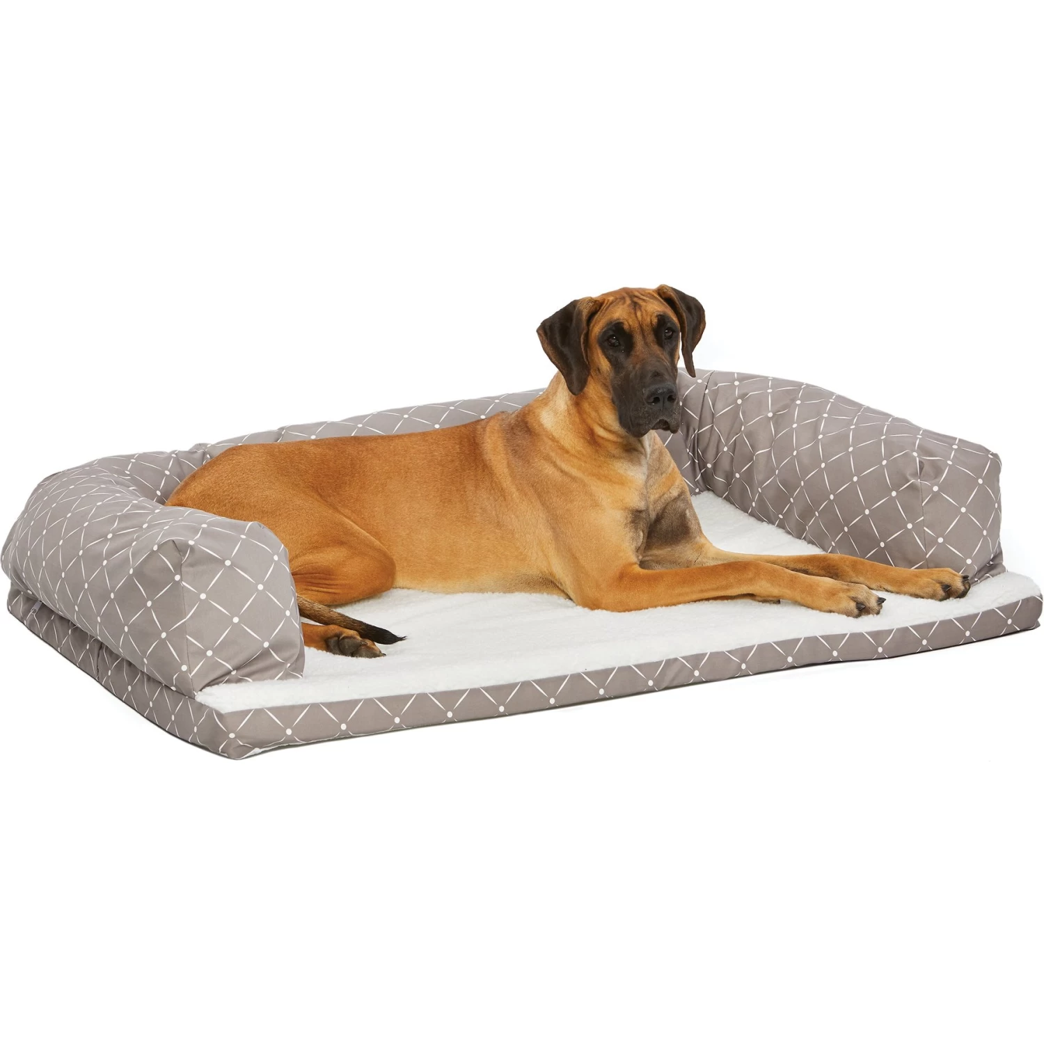MidWest QuietTime Couture Hampton Orthopedic Bolster Dog Bed With Removable Cover