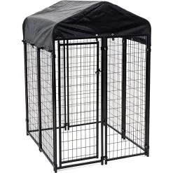 Lucky Dog Uptown Welded Wire Dog Kennel, Cover & Frame
