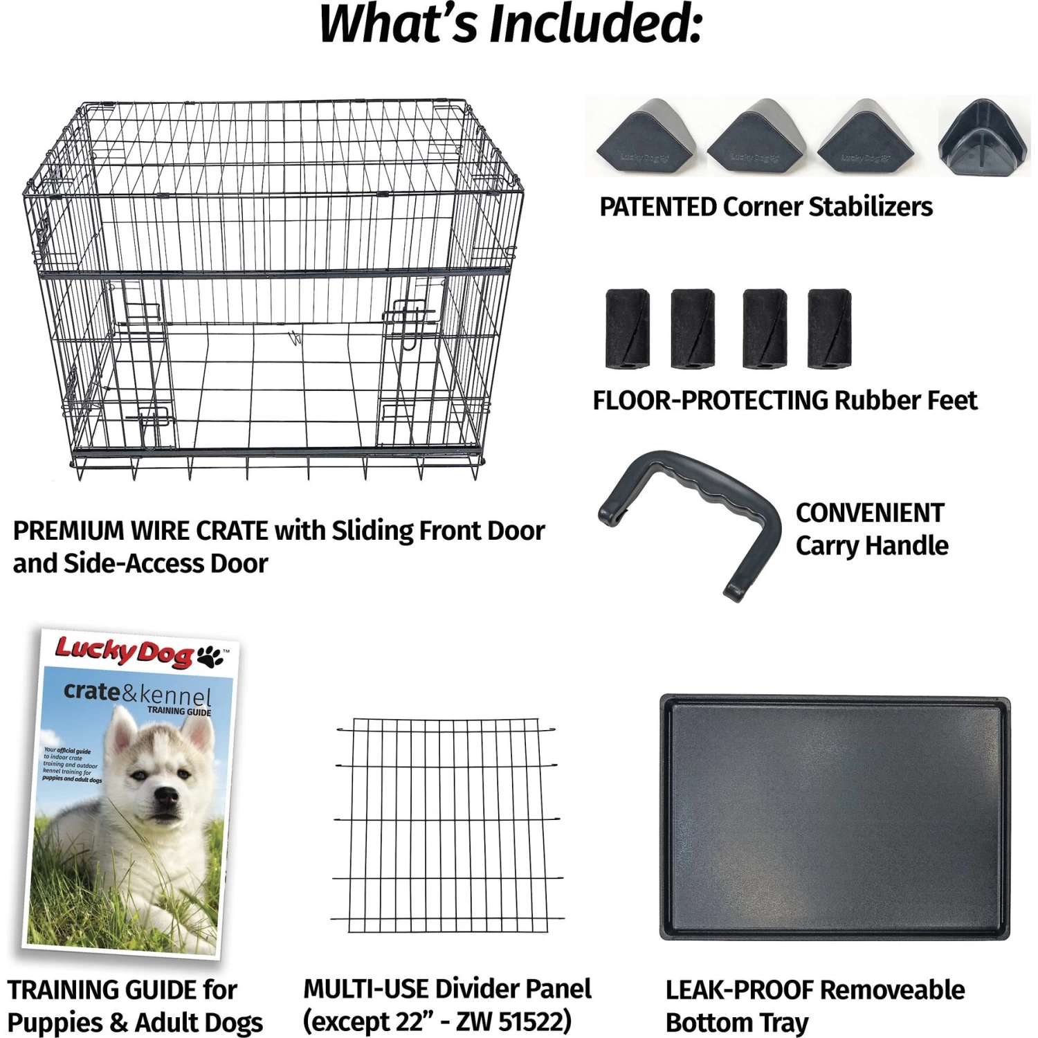 Lucky Dog Sliding Double Door Wire Dog Crate - Image 4