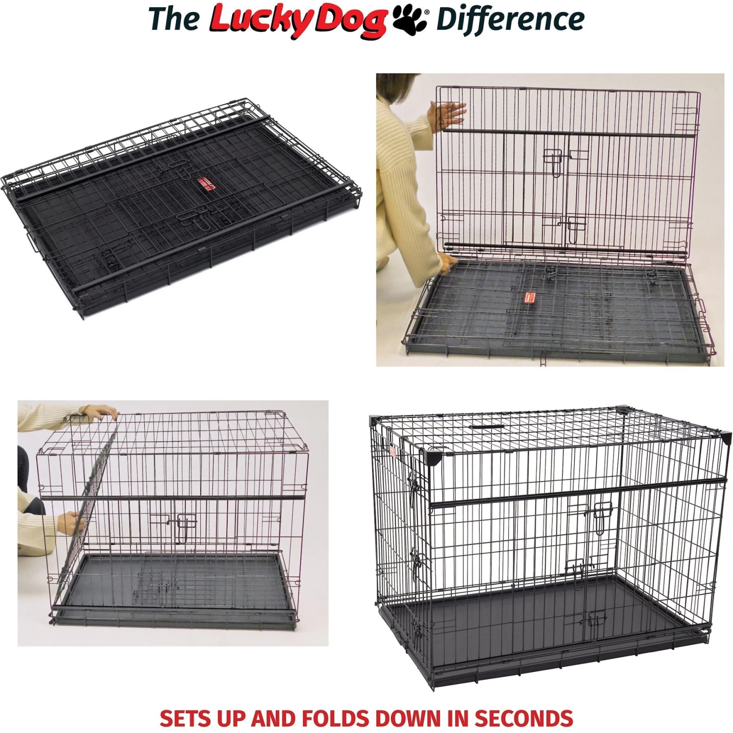 Lucky Dog Sliding Double Door Wire Dog Crate - Image 8