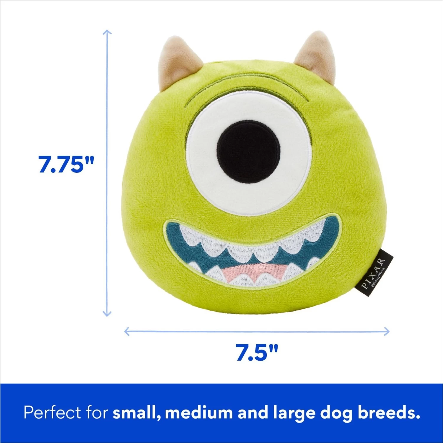 Pixar Mike Wazowski Round Plush Squeaky Dog Toy - Image 2