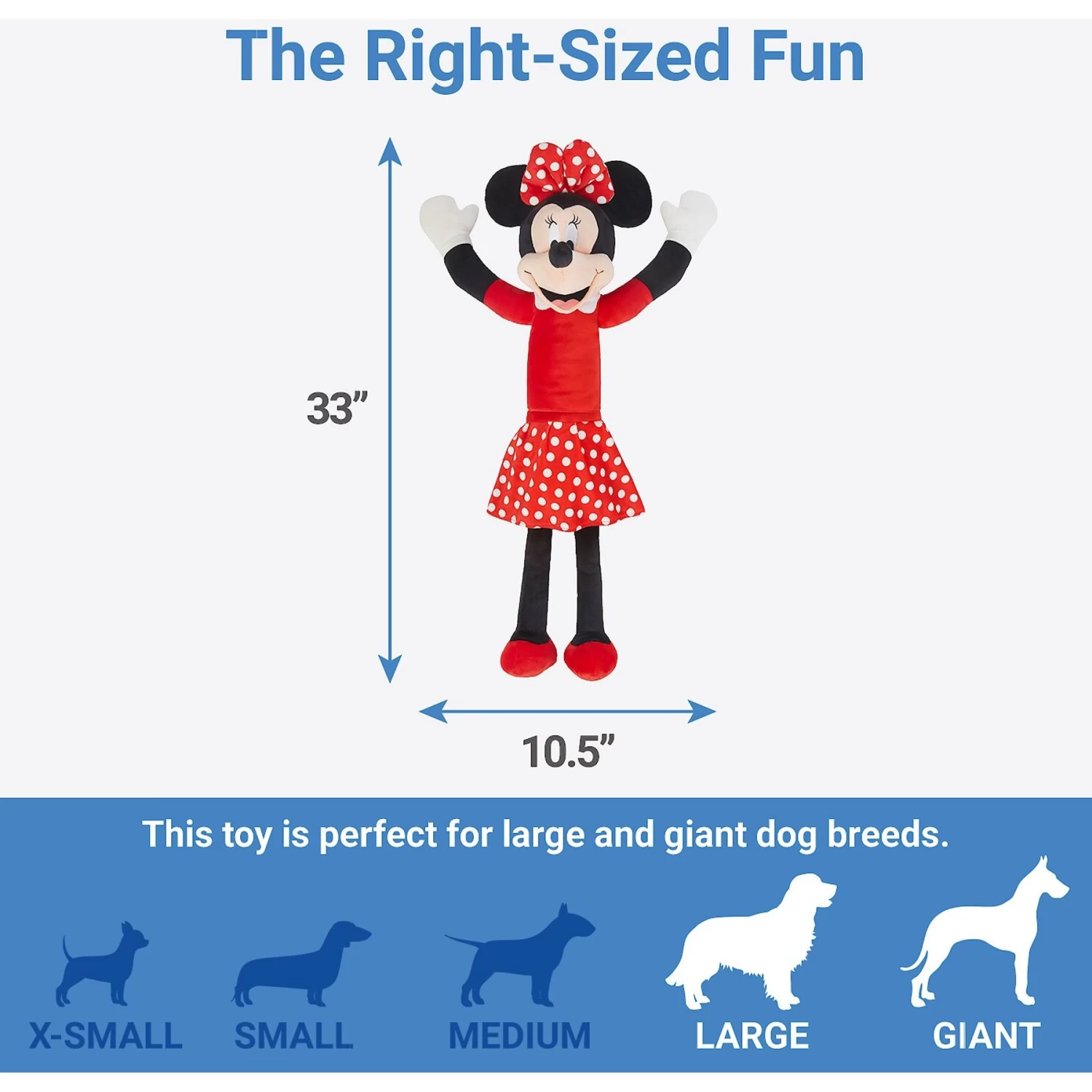 Disney Minnie Mouse Wagazoo Plush Squeaky Dog Toy, Extra Long - Image 2