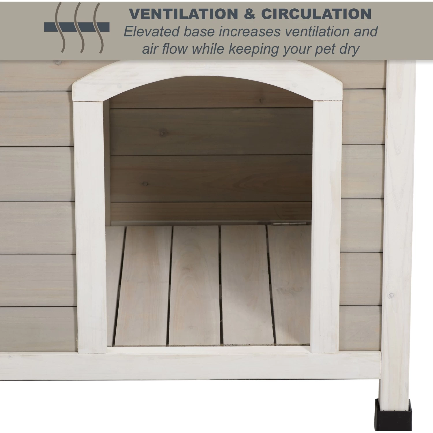 MidWest Eillo Folding Outdoor Wood Dog House, Beige - Image 7