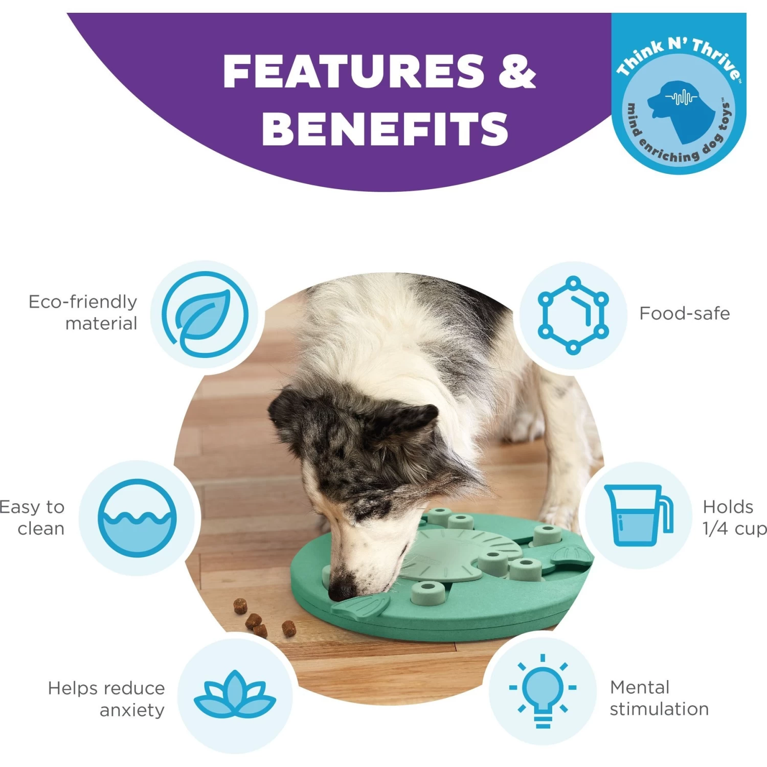 Nina Ottosson By Outward Hound Dog Worker Green Interactive Treat Puzzle Dog Toy - Image 2