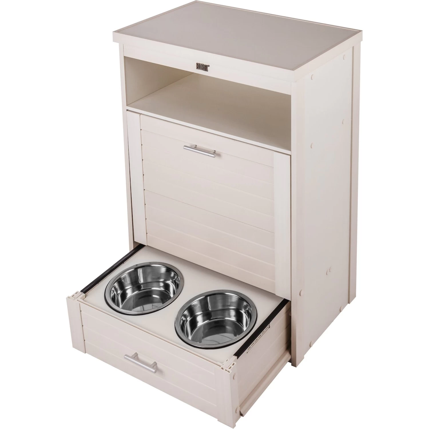 New Age Pet Dog Food Pantry W/ Double Bowl