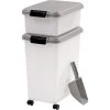 IRIS USA 3-Piece WeatherPro Airtight Stackable Dog, Cat & Bird Food Storage Container Combo With Scoop & Treat Box