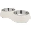 Frisco Stainless Steel Double Dog Bowls With Melamine Stand