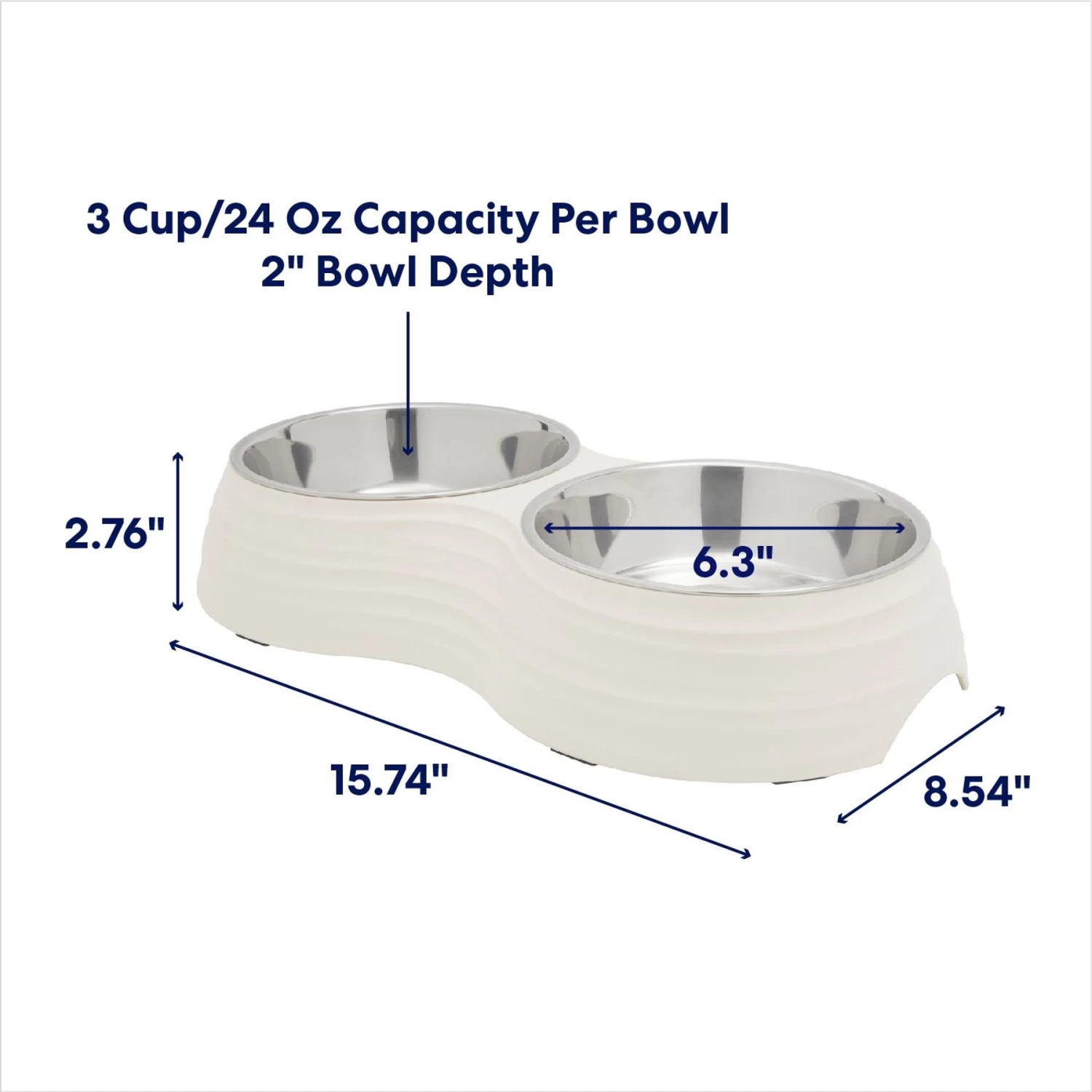 Frisco Stainless Steel Double Dog Bowls With Melamine Stand - Image 2