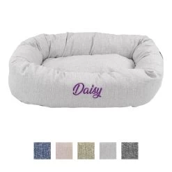 Majestic Pet Palette Heathered Personalized Bagel Cat & Dog Bed