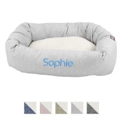 Majestic Pet Palette Heathered Sherpa Personalized Bagel Cat & Dog Bed