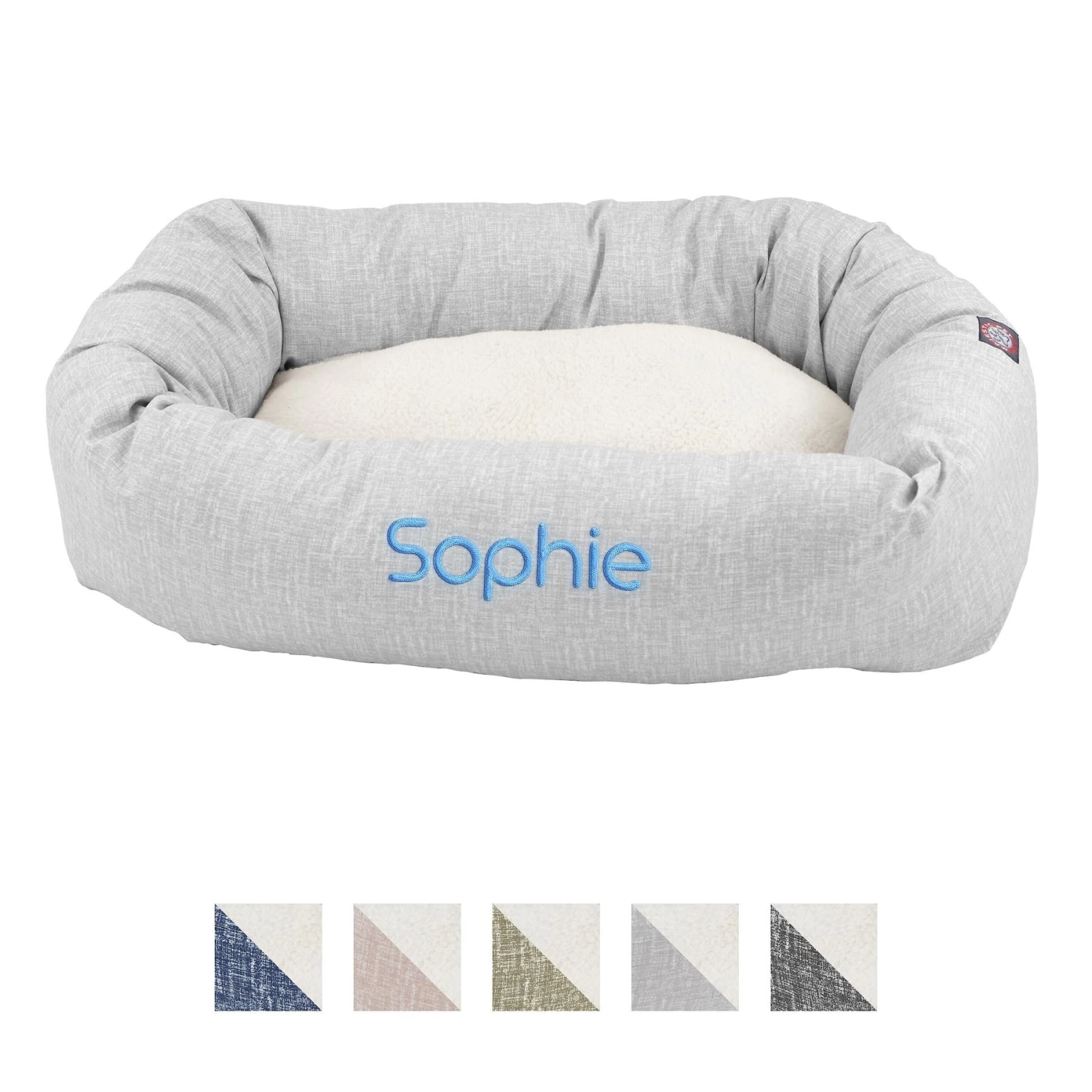 Majestic Pet Palette Heathered Sherpa Personalized Bagel Cat & Dog Bed
