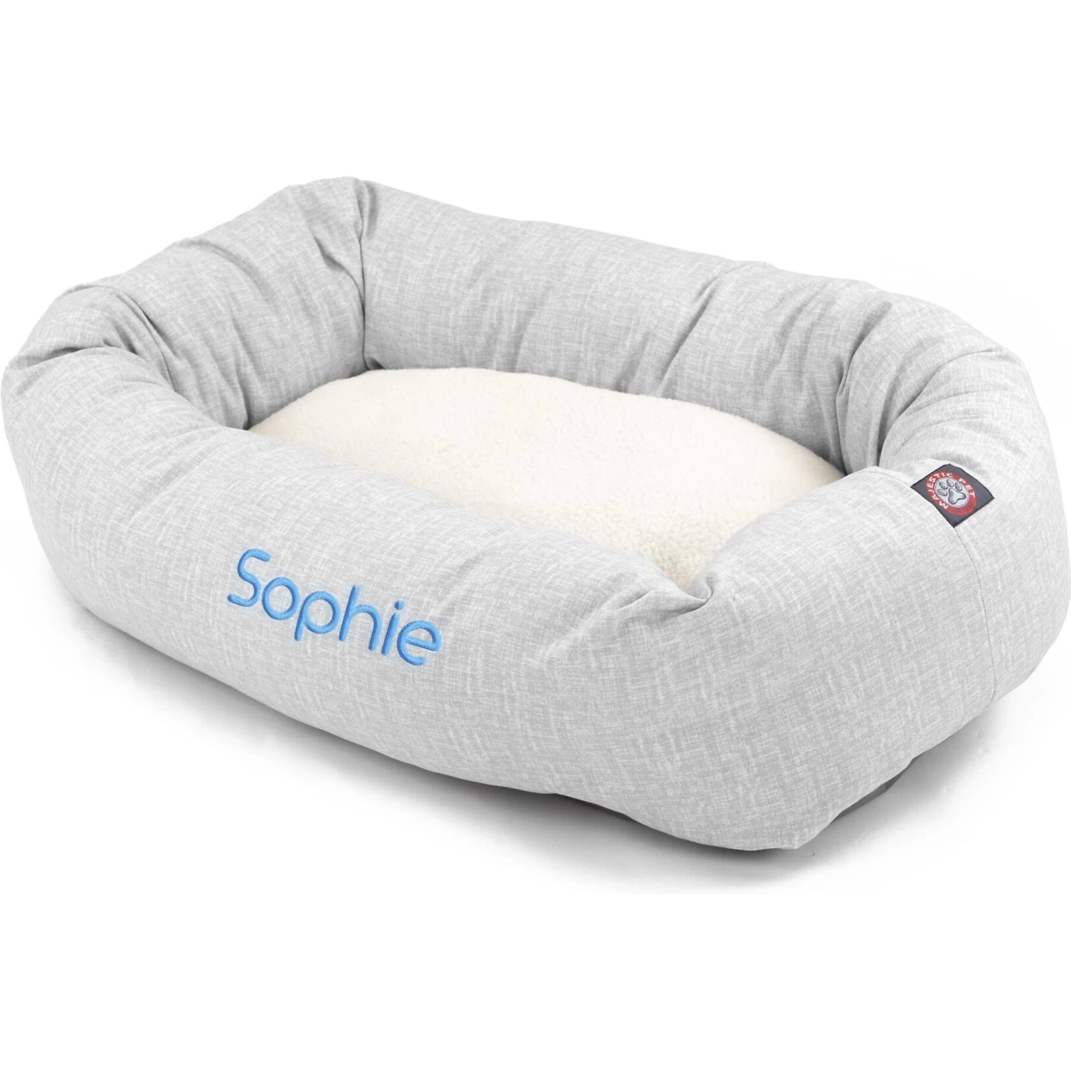 Majestic Pet Palette Heathered Sherpa Personalized Bagel Cat & Dog Bed - Image 2