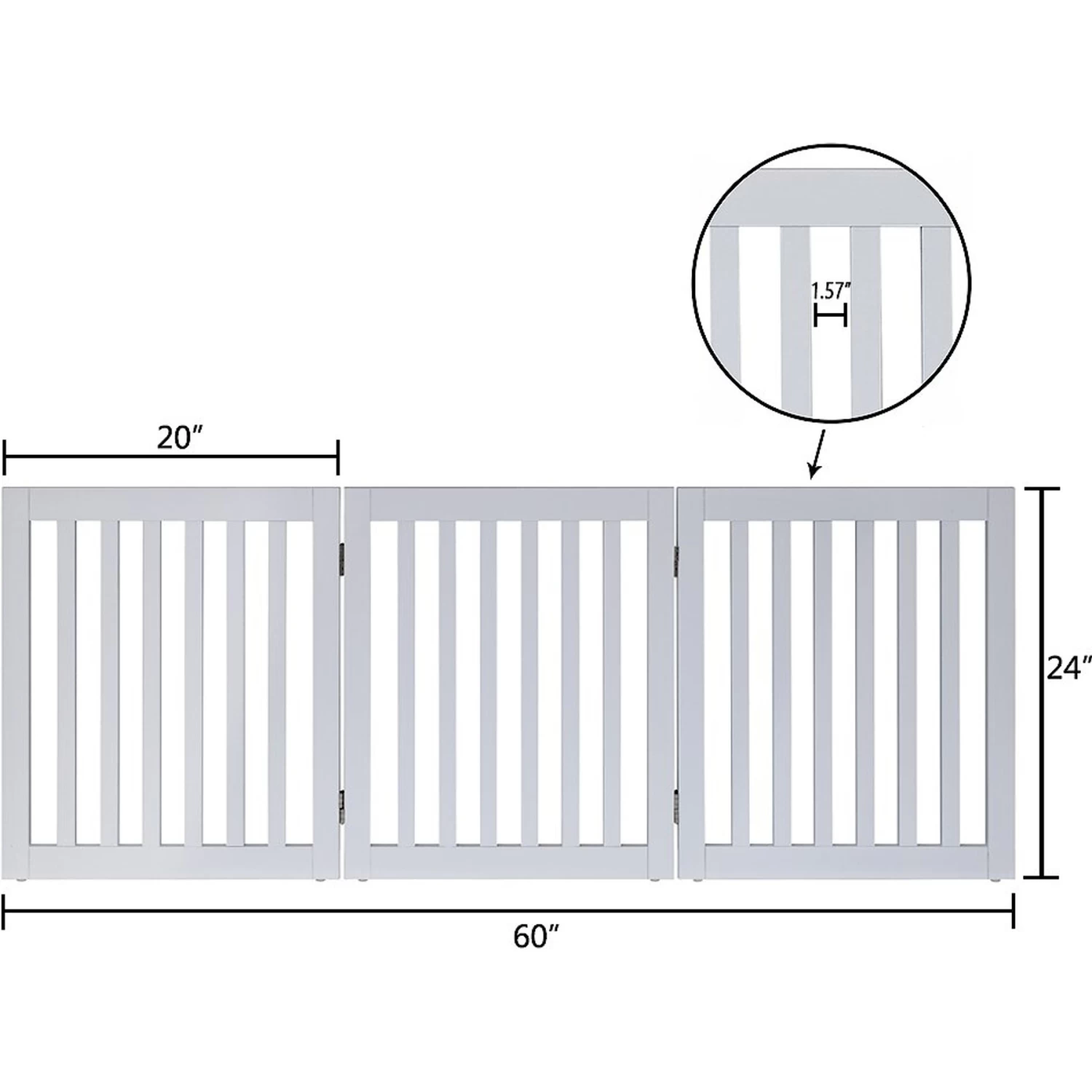 Unipaws 3 Panel Free Standing Dog Gate - Image 6