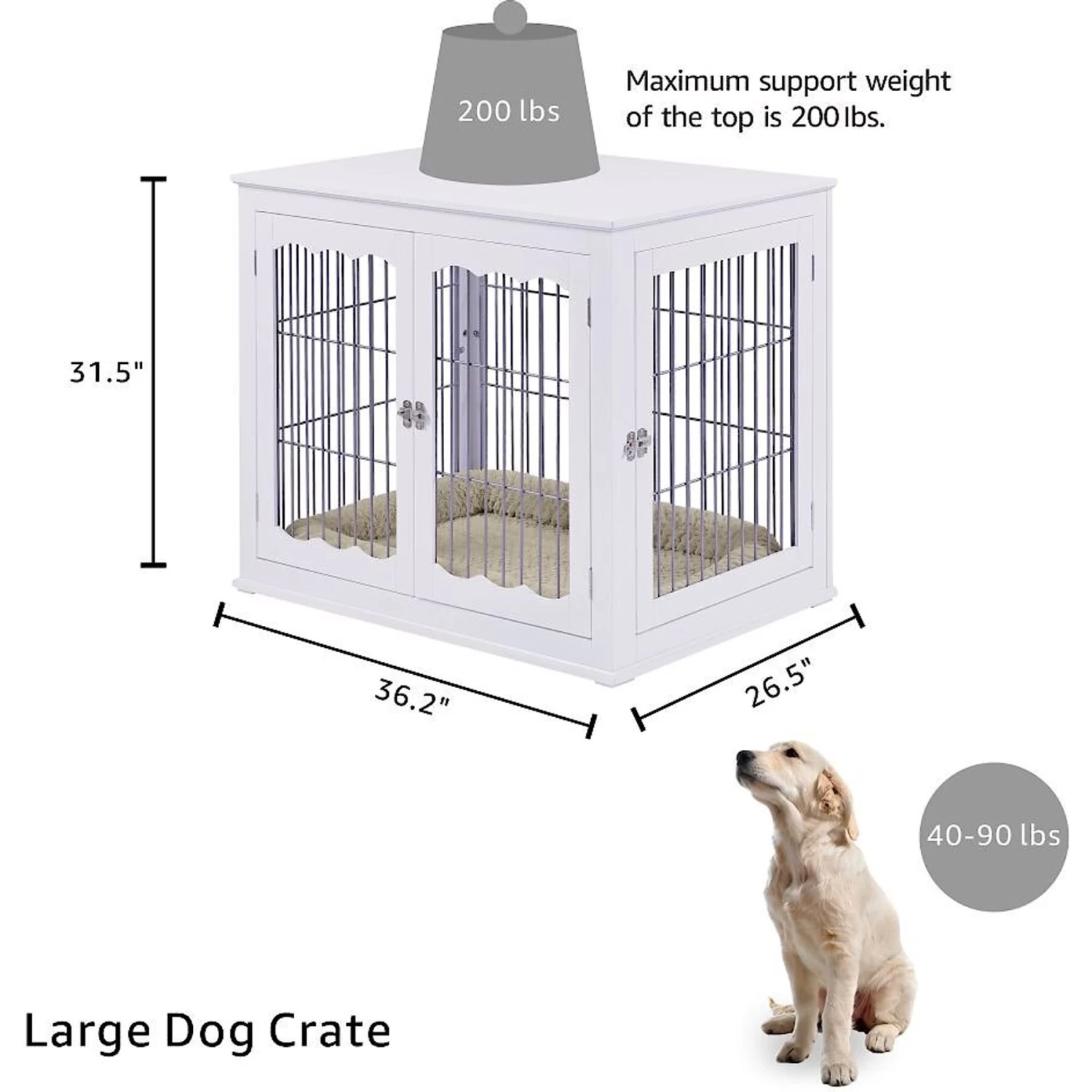Unipaws End Table Wooden Dog Crate - Image 6