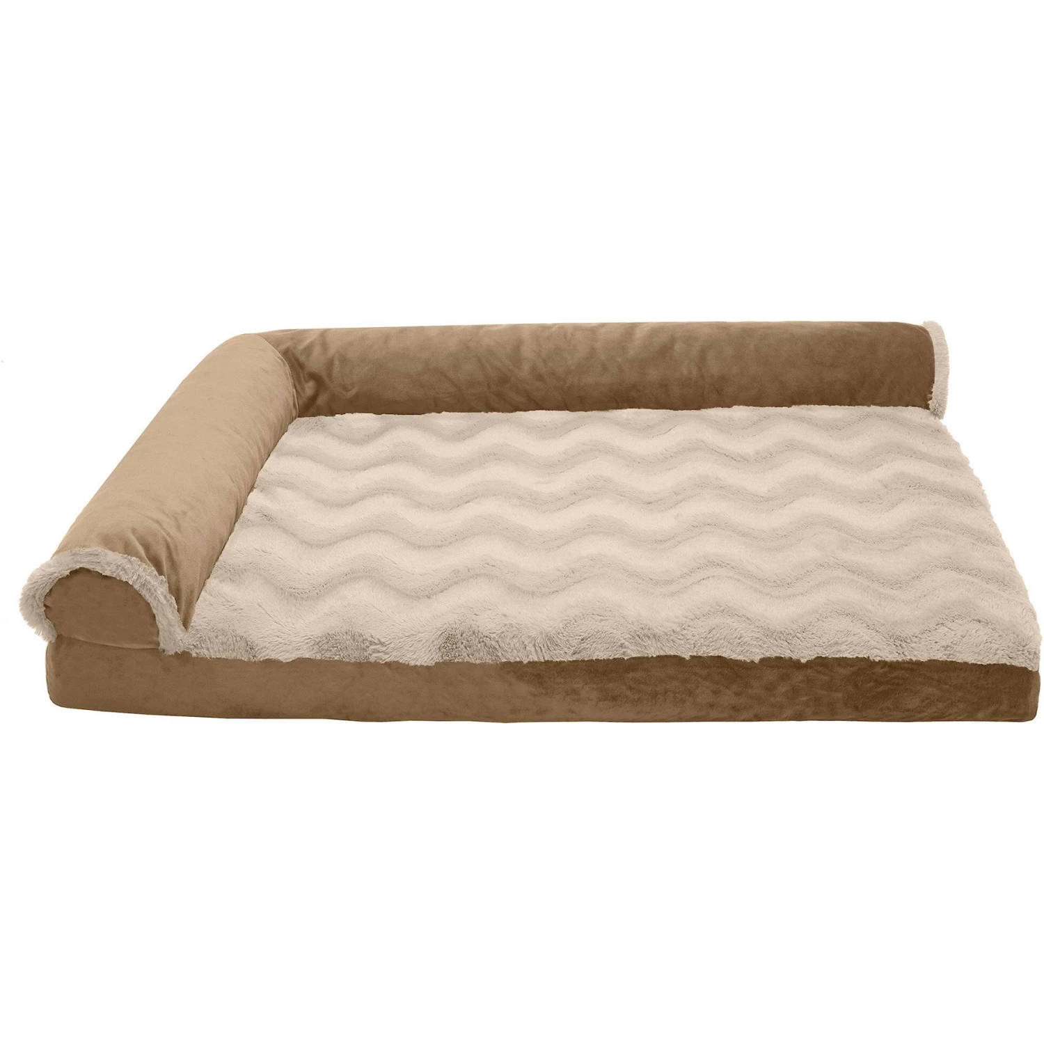 FurHaven Wave Fur & Velvet Orthopedic Deluxe Chaise Dog & Cat Bed - Image 3