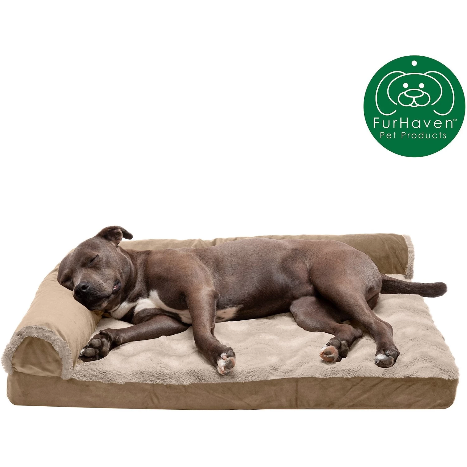 FurHaven Wave Fur & Velvet Orthopedic Deluxe Chaise Dog & Cat Bed - Image 4