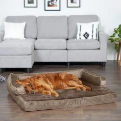 FurHaven Plush & Velvet Memory Foam Comfy Couch Dog & Cat Bed