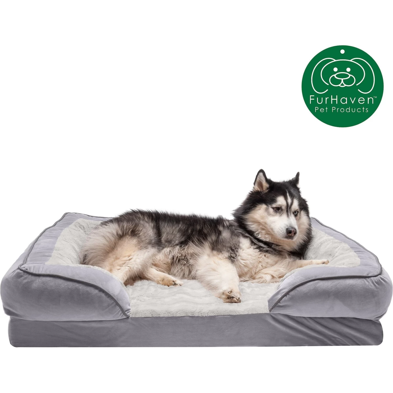 FurHaven Velvet Waves Perfect Comfort Memory Foam Bolster Cat & Dog Bed With Removable Cover - Image 4