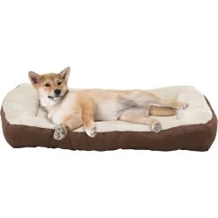 HappyCare Textiles Rectangle Bumper Bolster Cat & Dog Bed