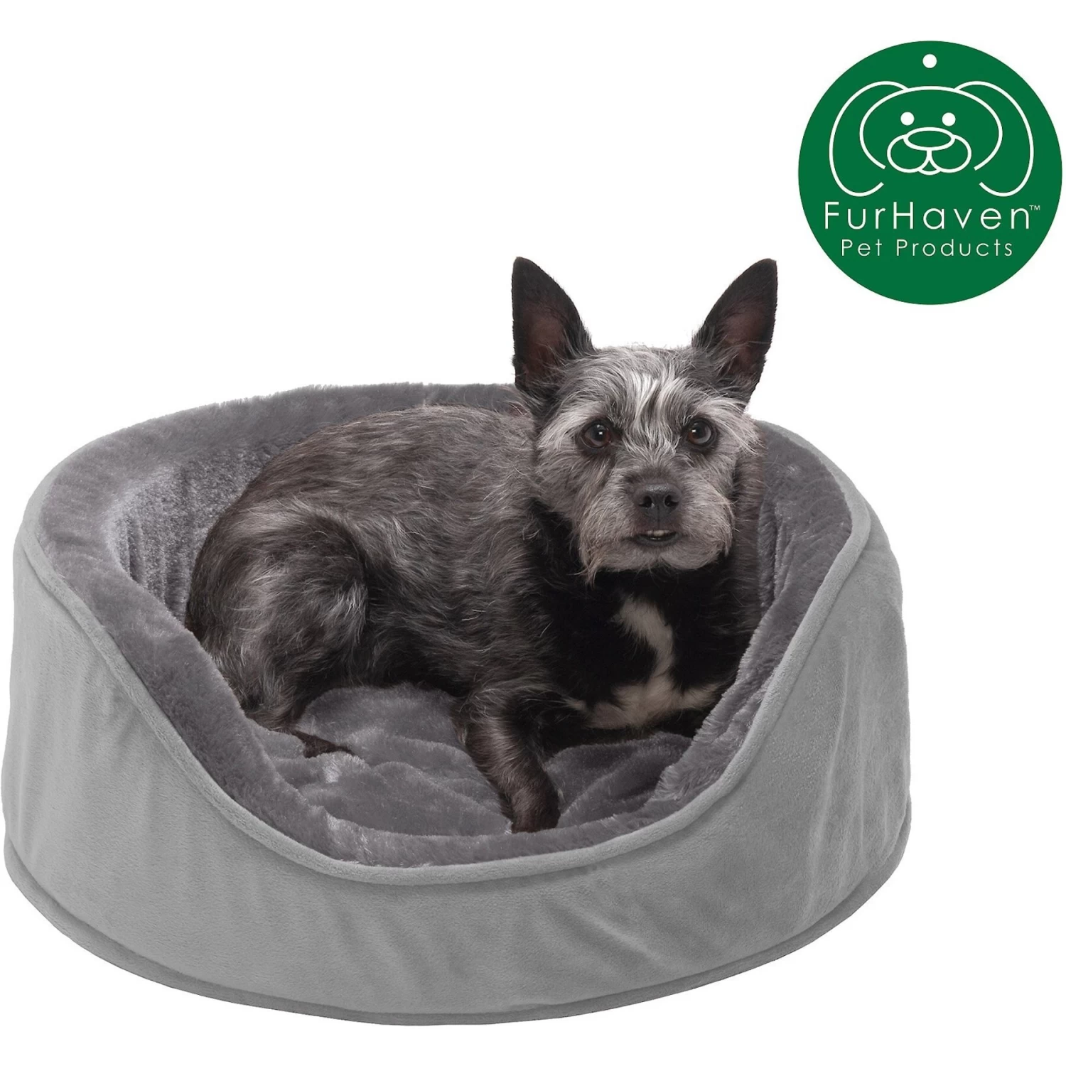 FurHaven Plush & Velvet Orthopedic Bolster Cat & Dog Bed With Removable Cover - Image 4