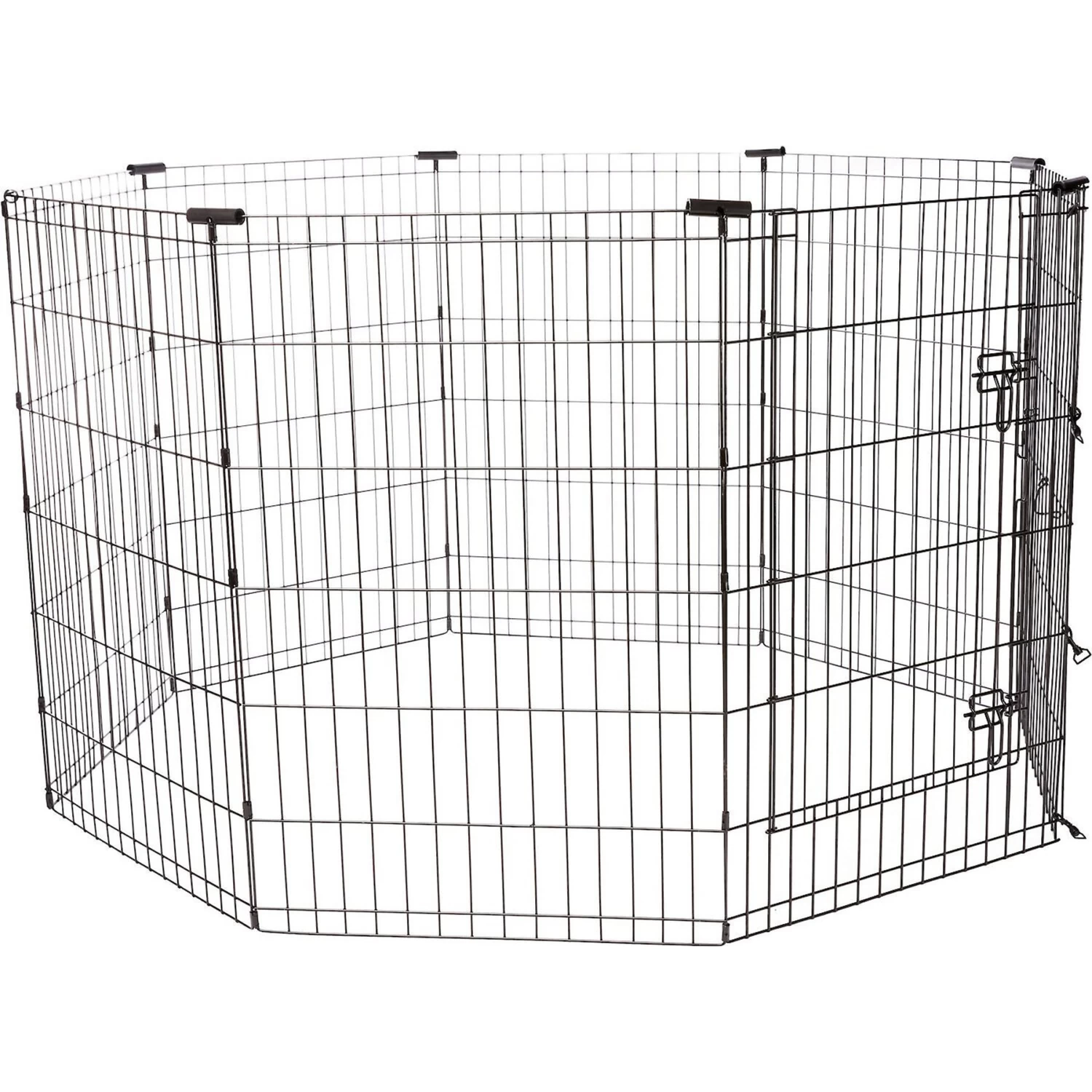 Frisco Heavy Duty Fold & Carry Double Door Collapsible Wire Dog Crate & Frisco Wire Dog & Small Pet Exercise Pen With Step-Through Door - Image 4
