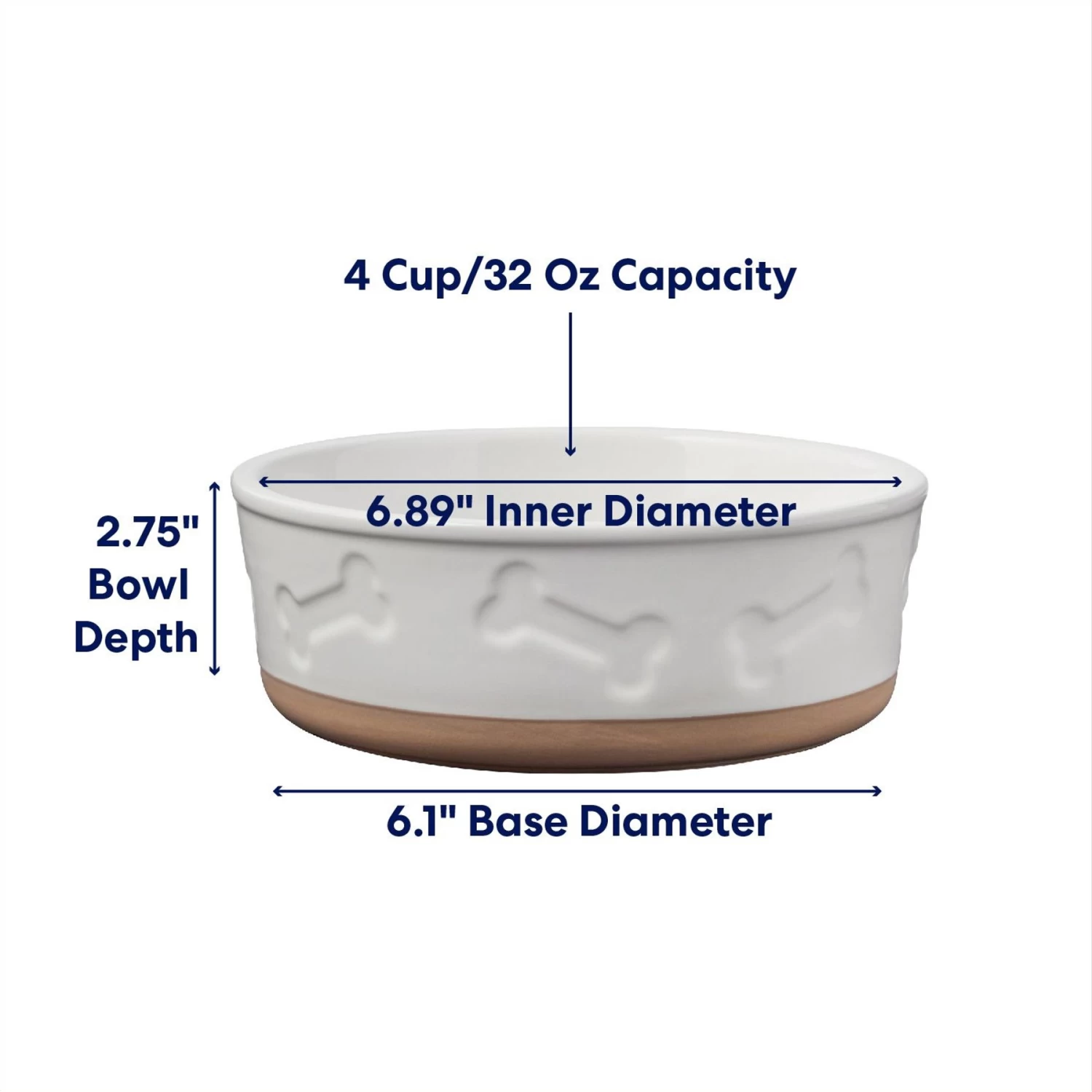 Frisco Bones Non-skid Ceramic Dog & Cat Bowl - Image 2